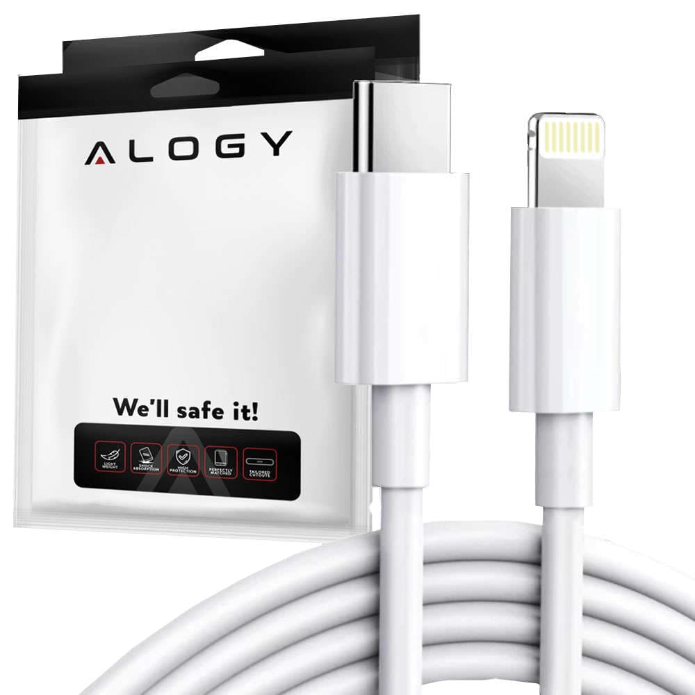 

Kabel 2m Alogy Fast Charging Cable USB-C do Lightning do ładowania 20W White