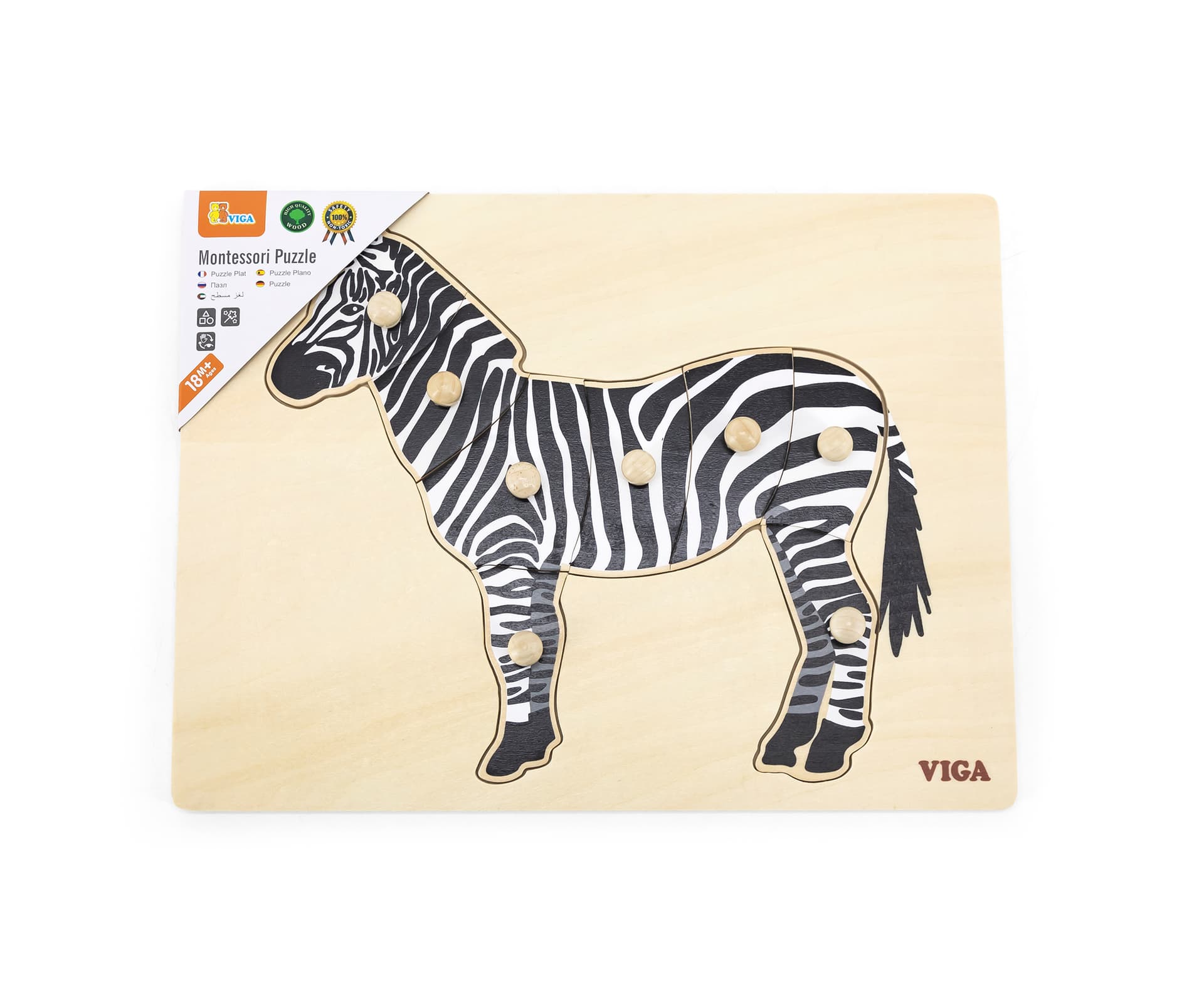 

Viga 44603 Puzzle na podkładce z uchwytami - Zebra
