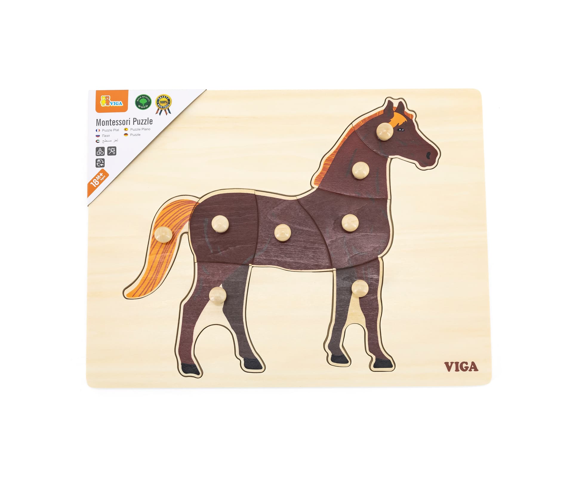 

Viga 44607 Puzzle na podkładce z uchwytami - Koń