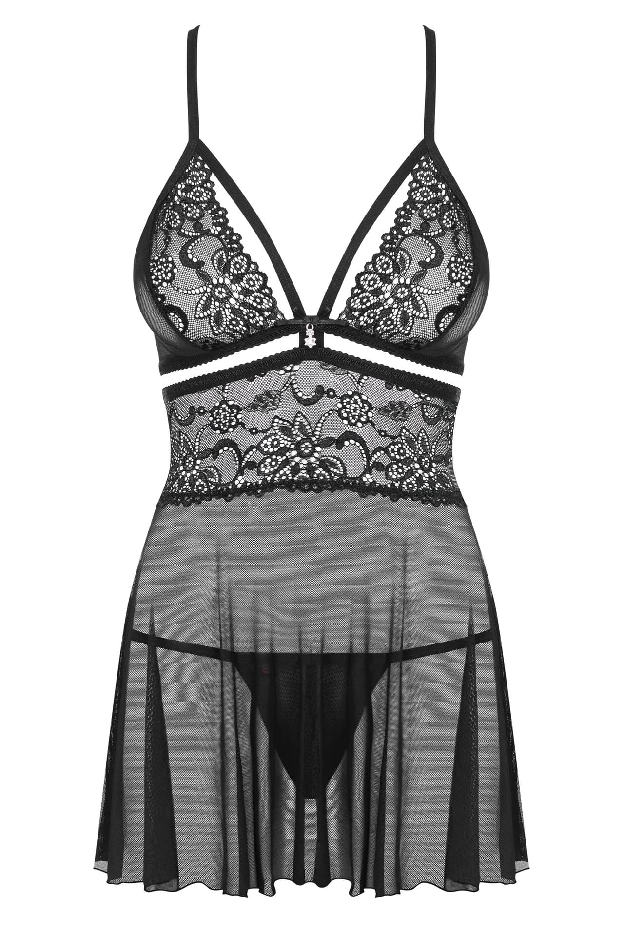 

KOMPLET BABYDOLL 838-BAB-1 (kolor czarny, rozmiar XXL)