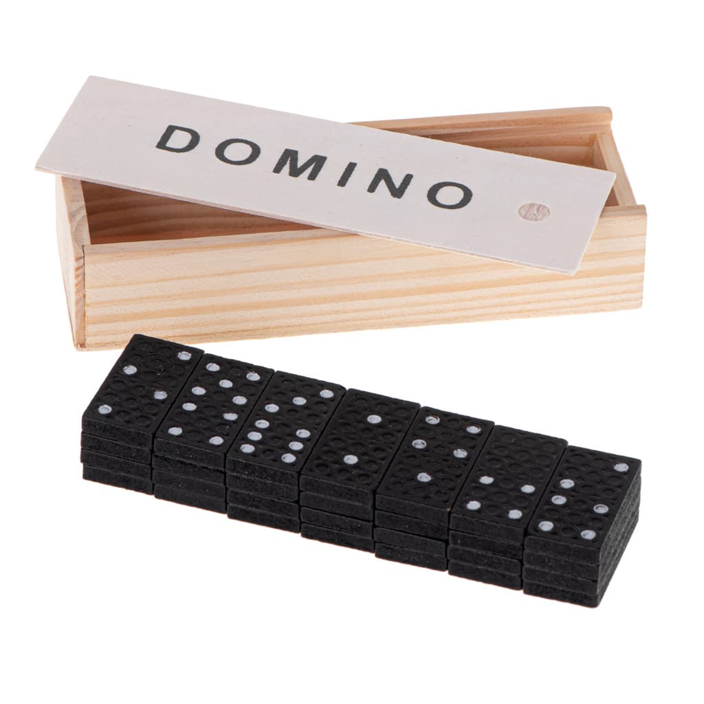 

Domino drewniane klocki gra rodzinna + pudełko
