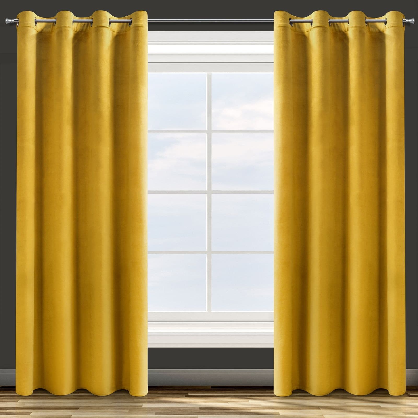 

Zasłona ROSA 140x250 przelotki musztarda