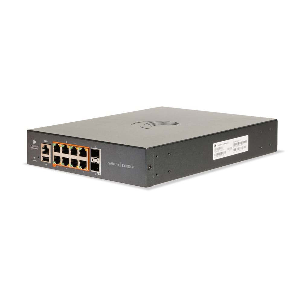 

CAMBIUM CNMATRIX INTELLIGENT ETHERNET POE SWITCH, 8X 1G, 2X SFP, 75W