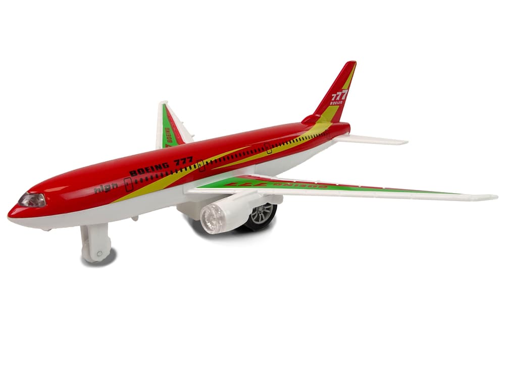 

Samolot Pasażerski Boeing 777 Czerwony Napęd Światła Dźwięki