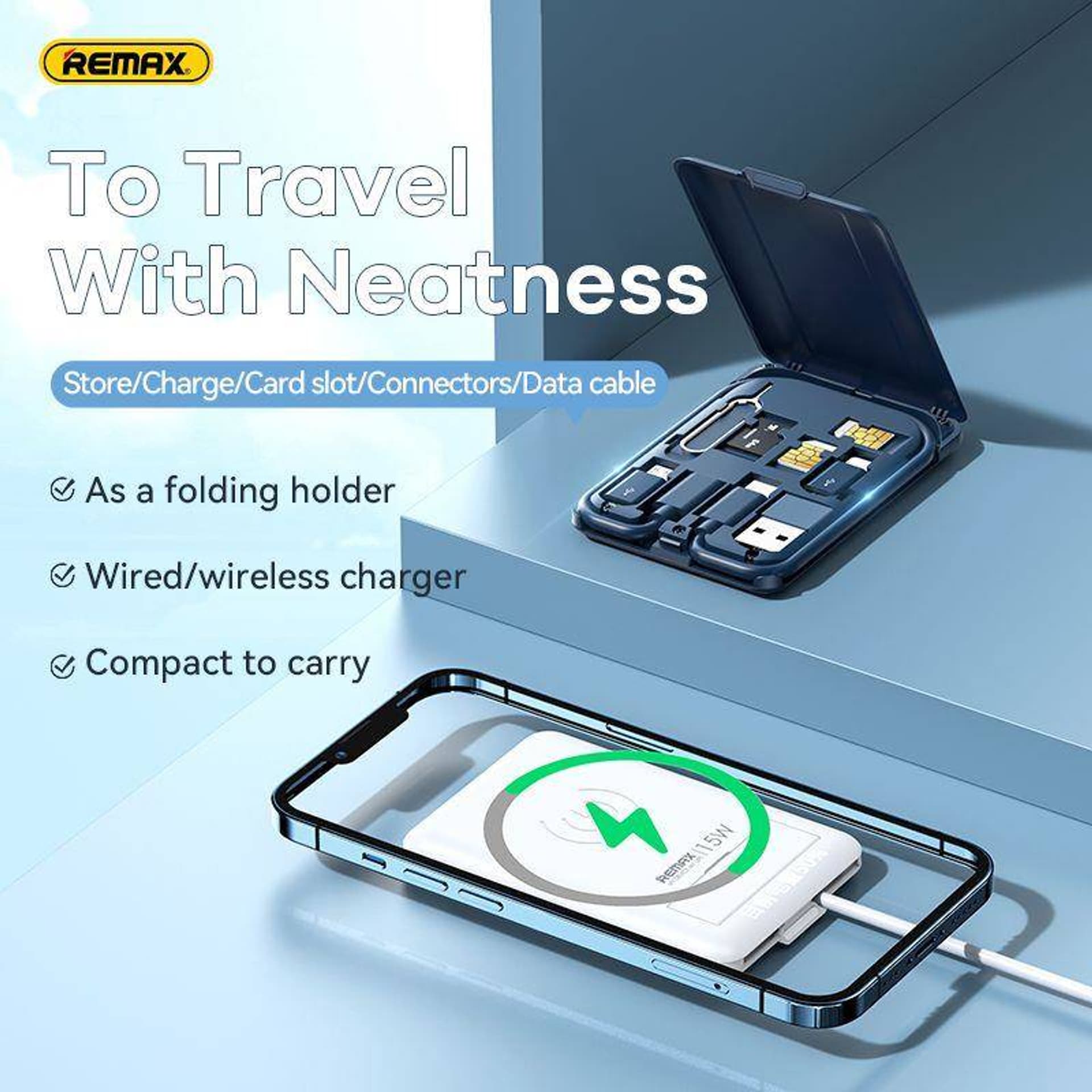 

ŁAD SHELL SERIES REMAX 15W RP-W59 FOLDABLE CABLE WIRELESS