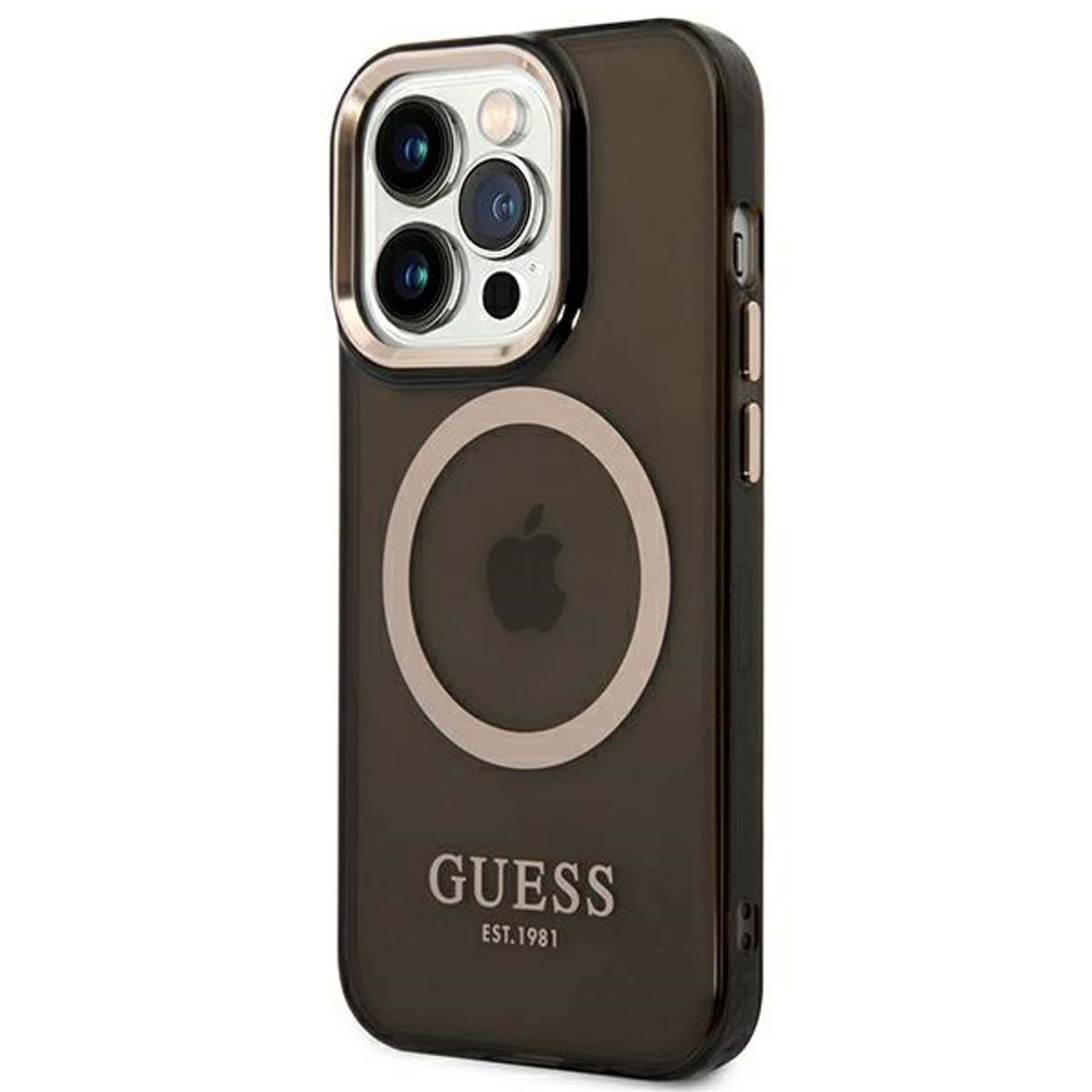 

Guess GUHMP14LHTCMK iPhone 14 Pro 6,1" czarny/black hard case Gold Outline Translucent MagSafe