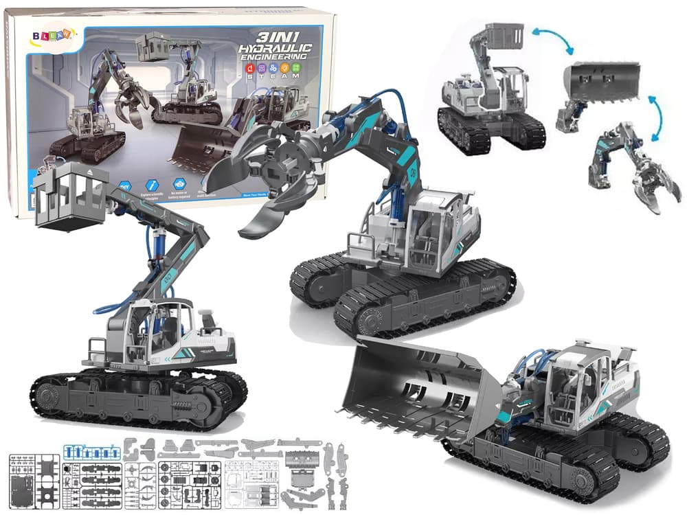 

Zestaw 3w1 DIY Koparka Podnośnik Maszyny Hydrauliczne 168 elementów