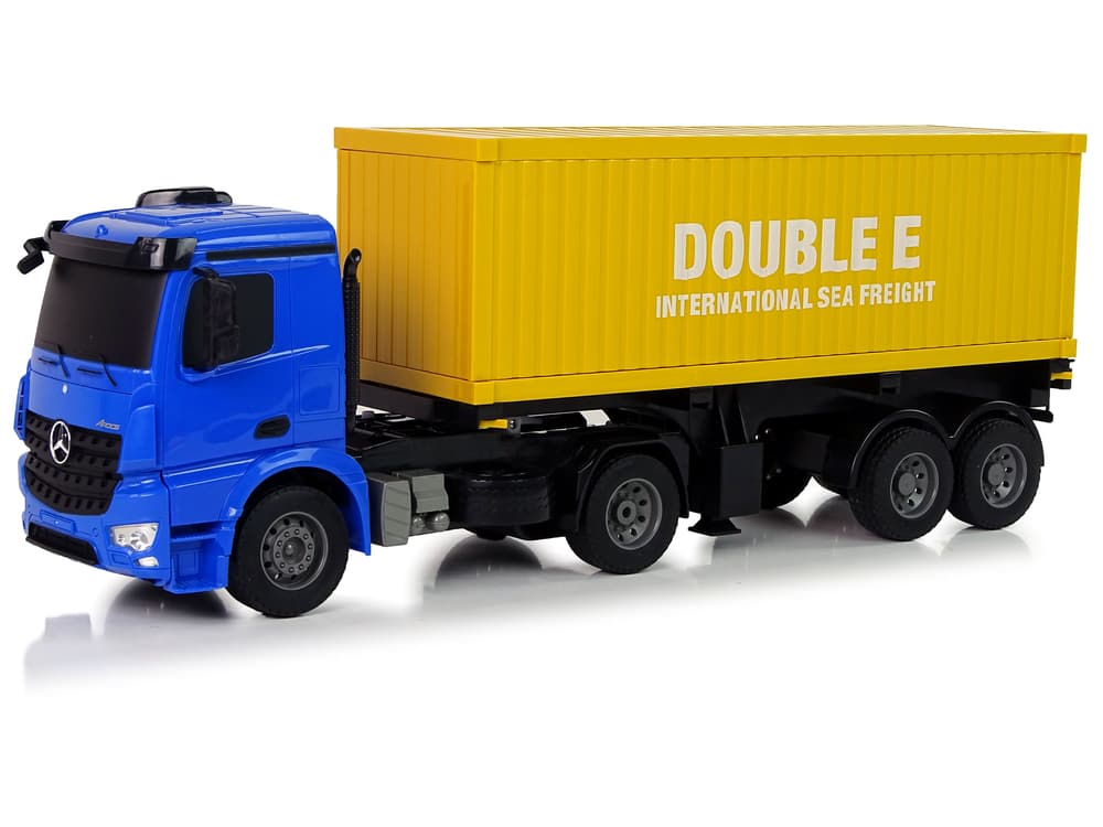 

Duża Ciężarówka R/C Mercedes Arocs Niebieska 1:20 Kontener 58 cm Długości