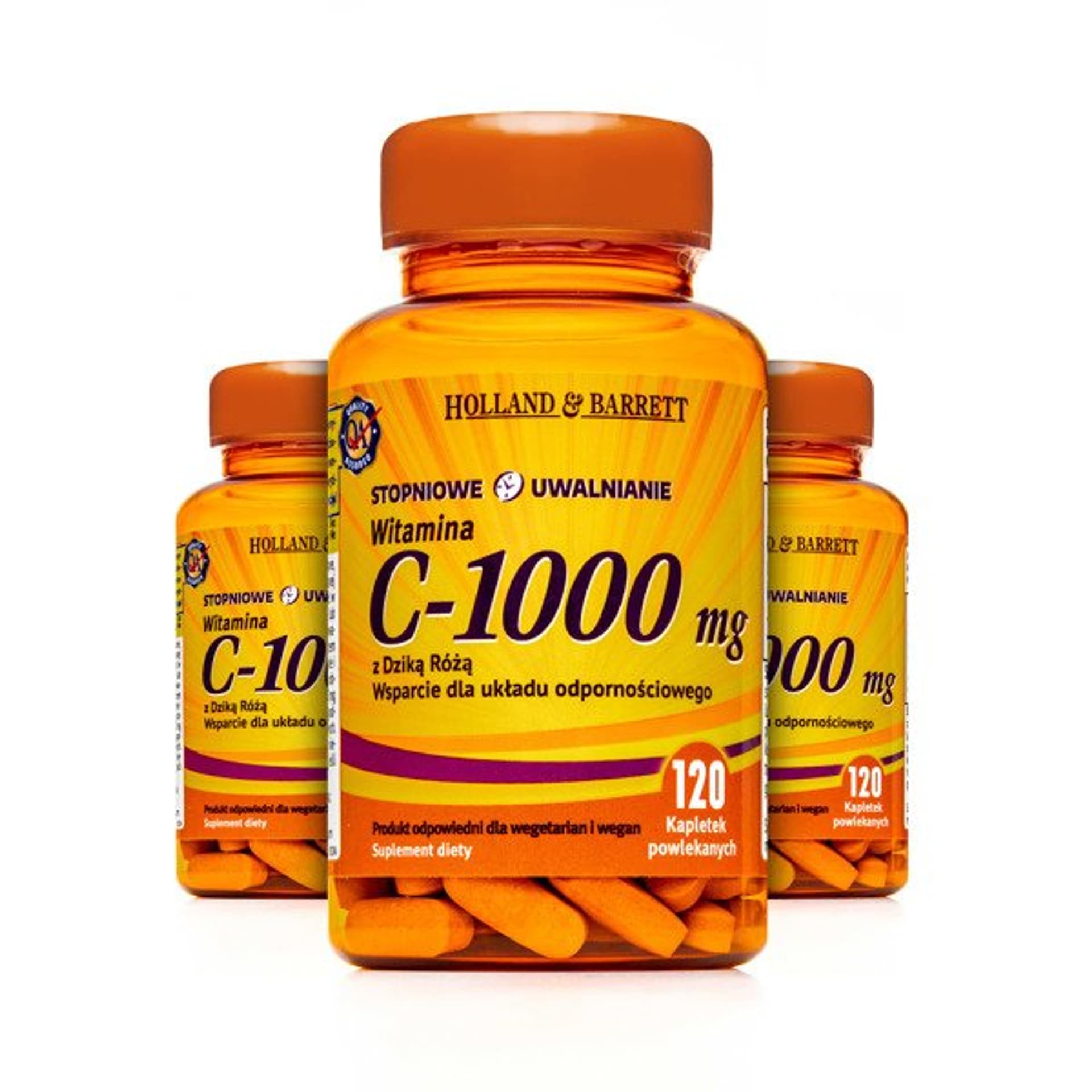 

Zestaw Witamin 2+1 (Gratis) Witamina C o przedłużonym uwalnianiu z Dziką Różą 120 Kapletek 1000mg