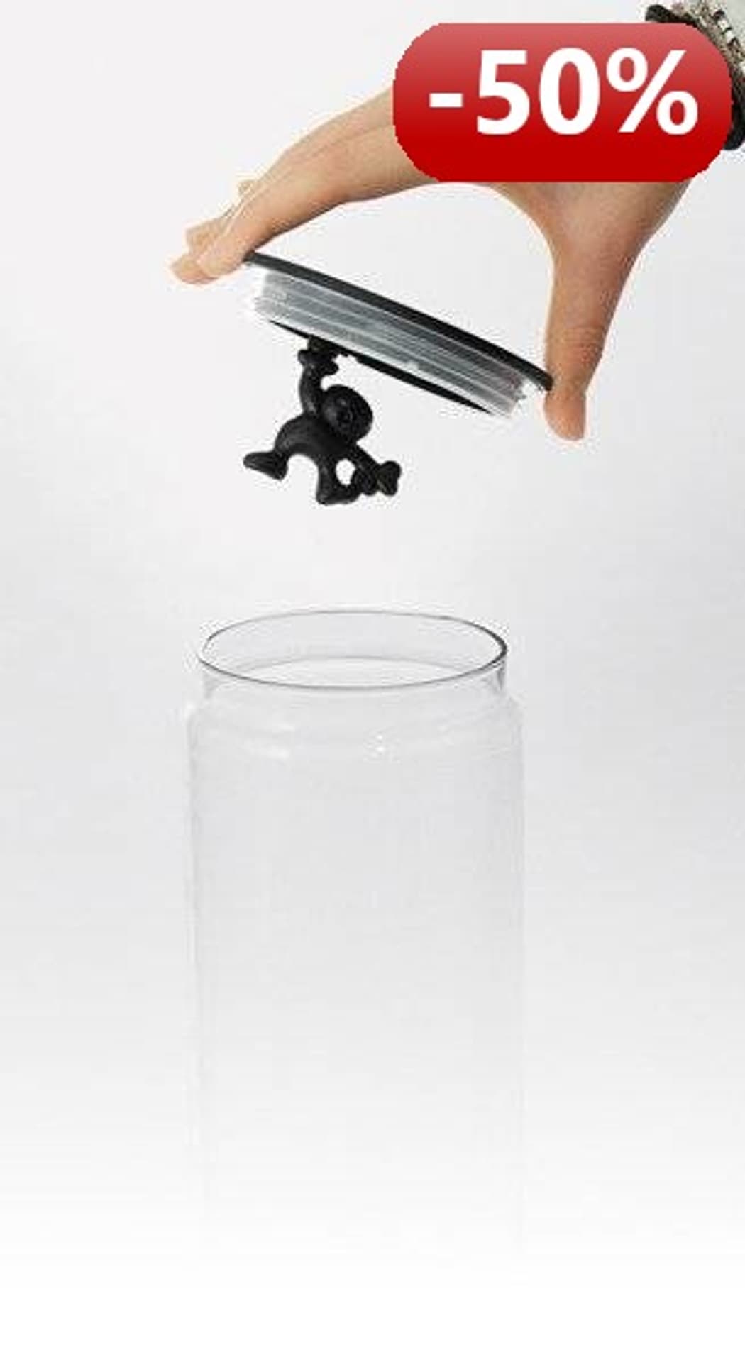 

ALESSI | GIANNI Słoik hermetyczny z silikonową pokrywką z postacią w środku miętowy duży