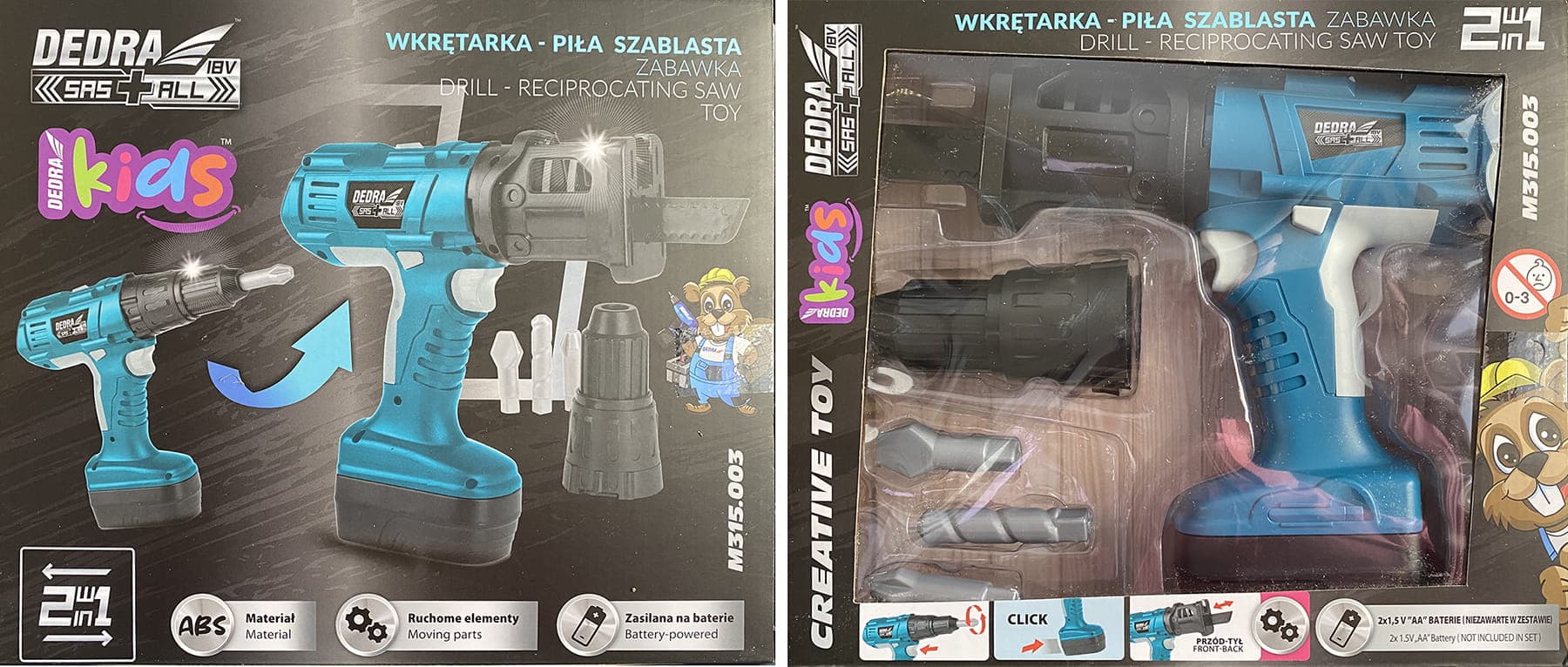 

Wkrętarka i piła szablasta Zabawka Dedra
