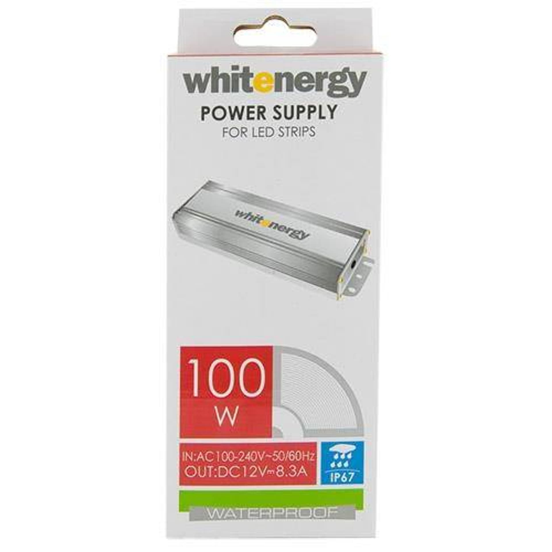 

Whitenergy Zasilacz LED WATERPROOF IP67 230V|100W|12V