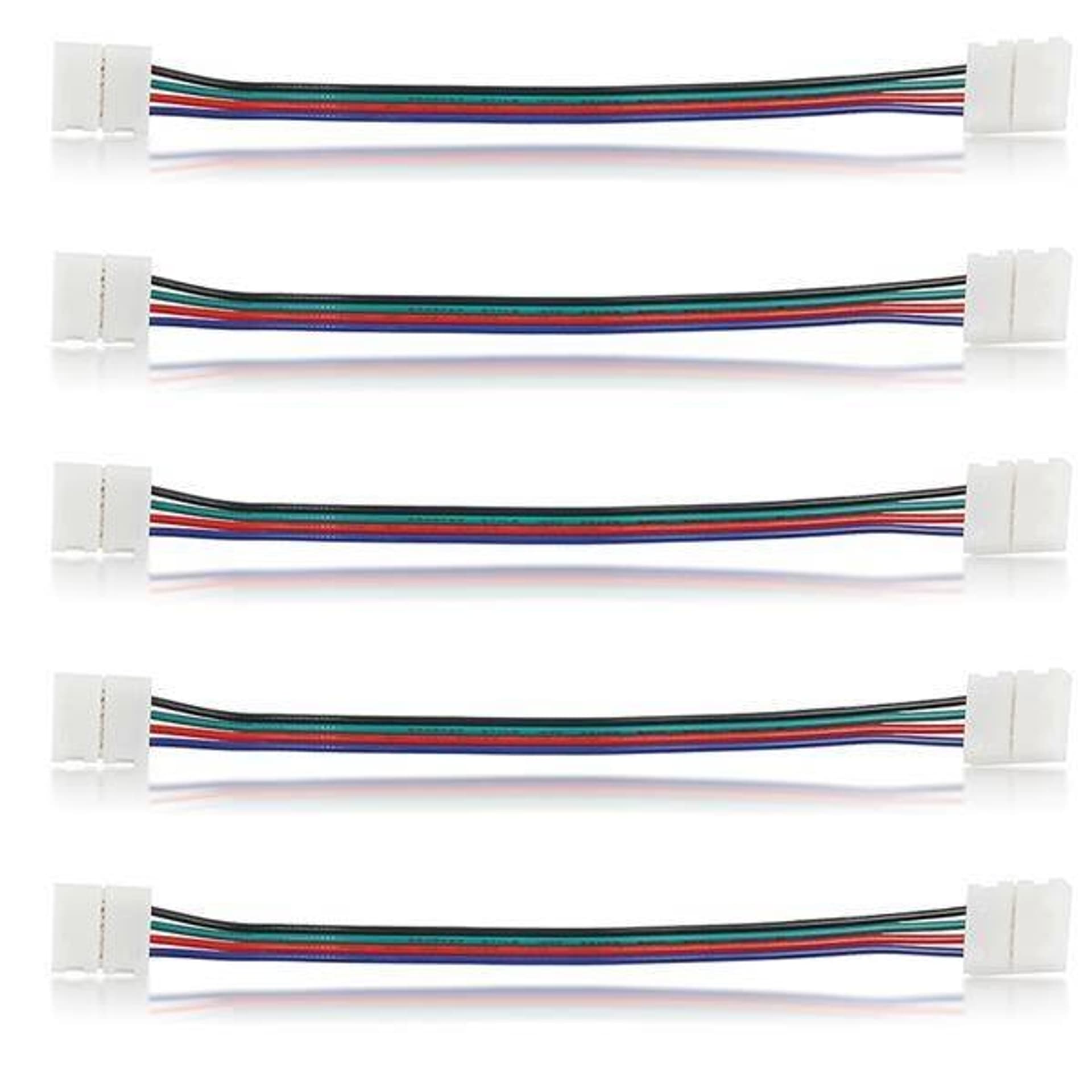 

Złączka do taśm LED z kablem | RGB | dwustronna | IP20 | biała | 5 szt | 2 x zatrzask 10mm / 4 ścieżki | 15 cm