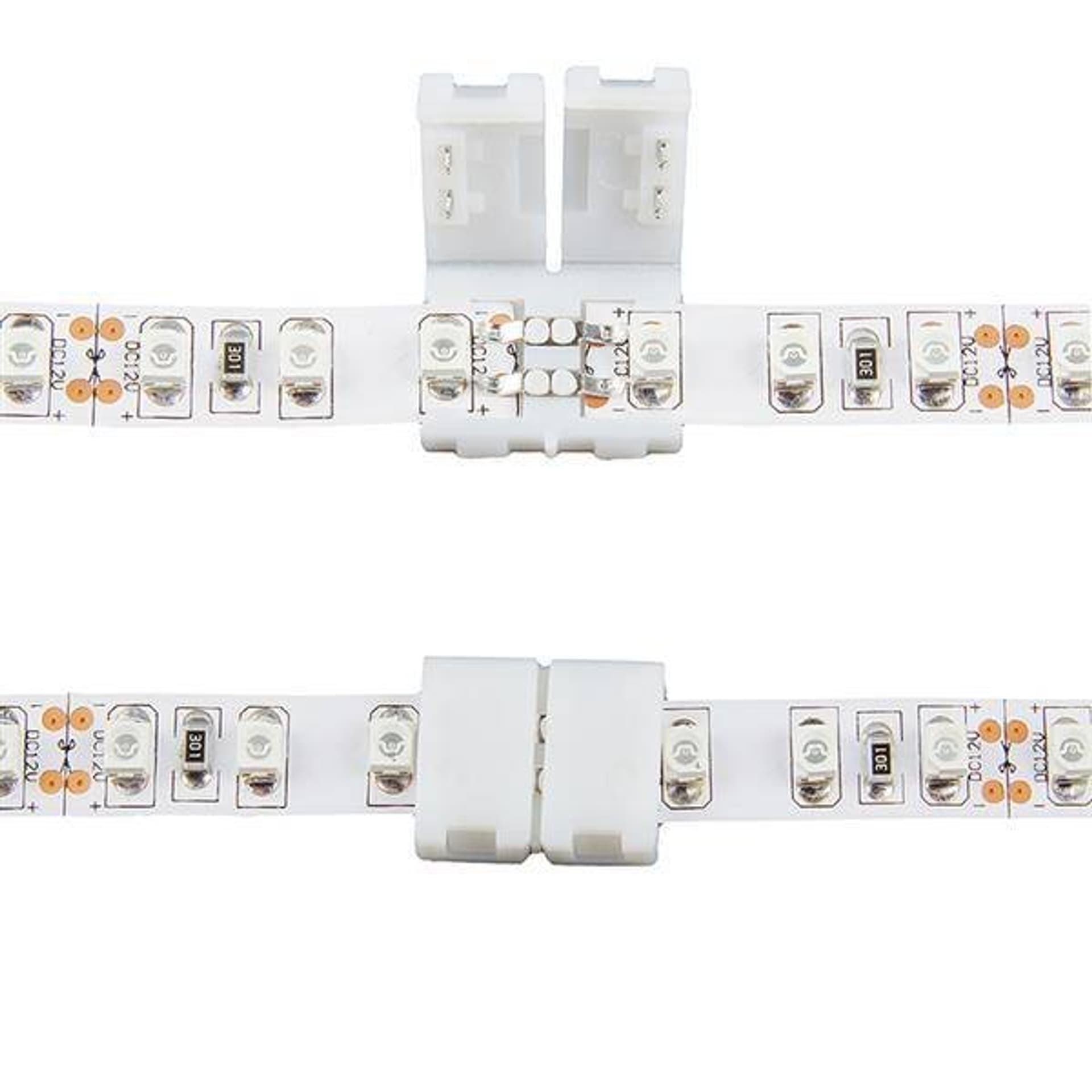 

Złączka do taśm LED | jednokolorowy | dwustronna | IP20 | biała | 5 szt | 2 x zatrzask 8mm |