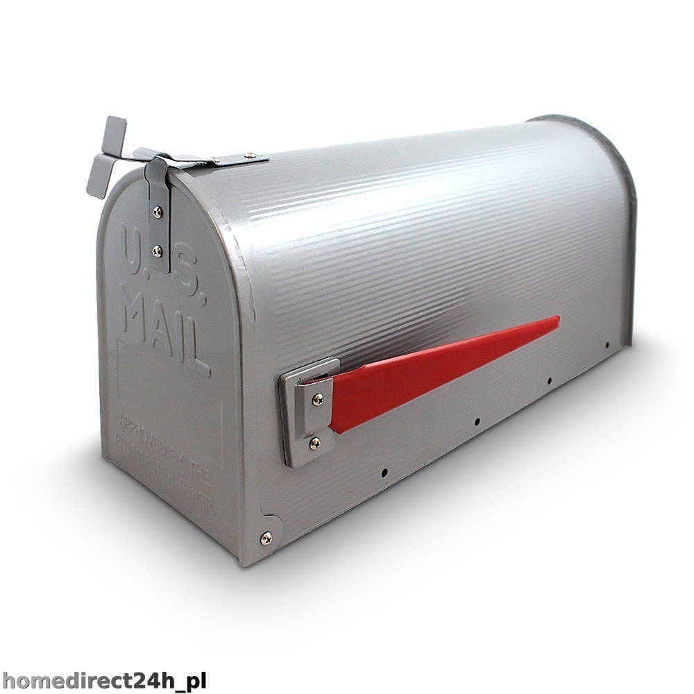 

Skrzynka na listy amerykańska USA MAIL ze słupkiem (srebrny)