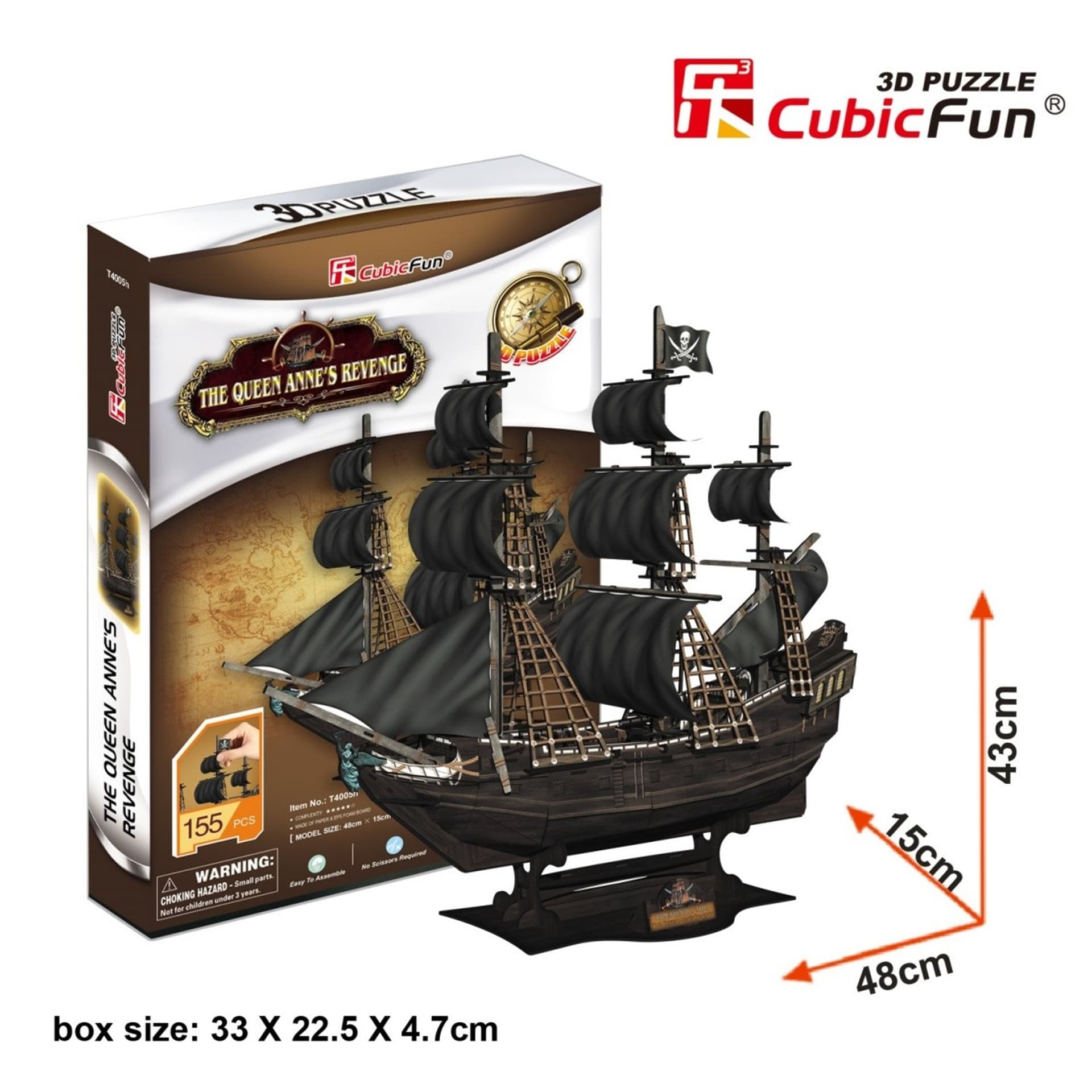 

Puzzle 3D Okręt piracki - Zemsta królowej Anny