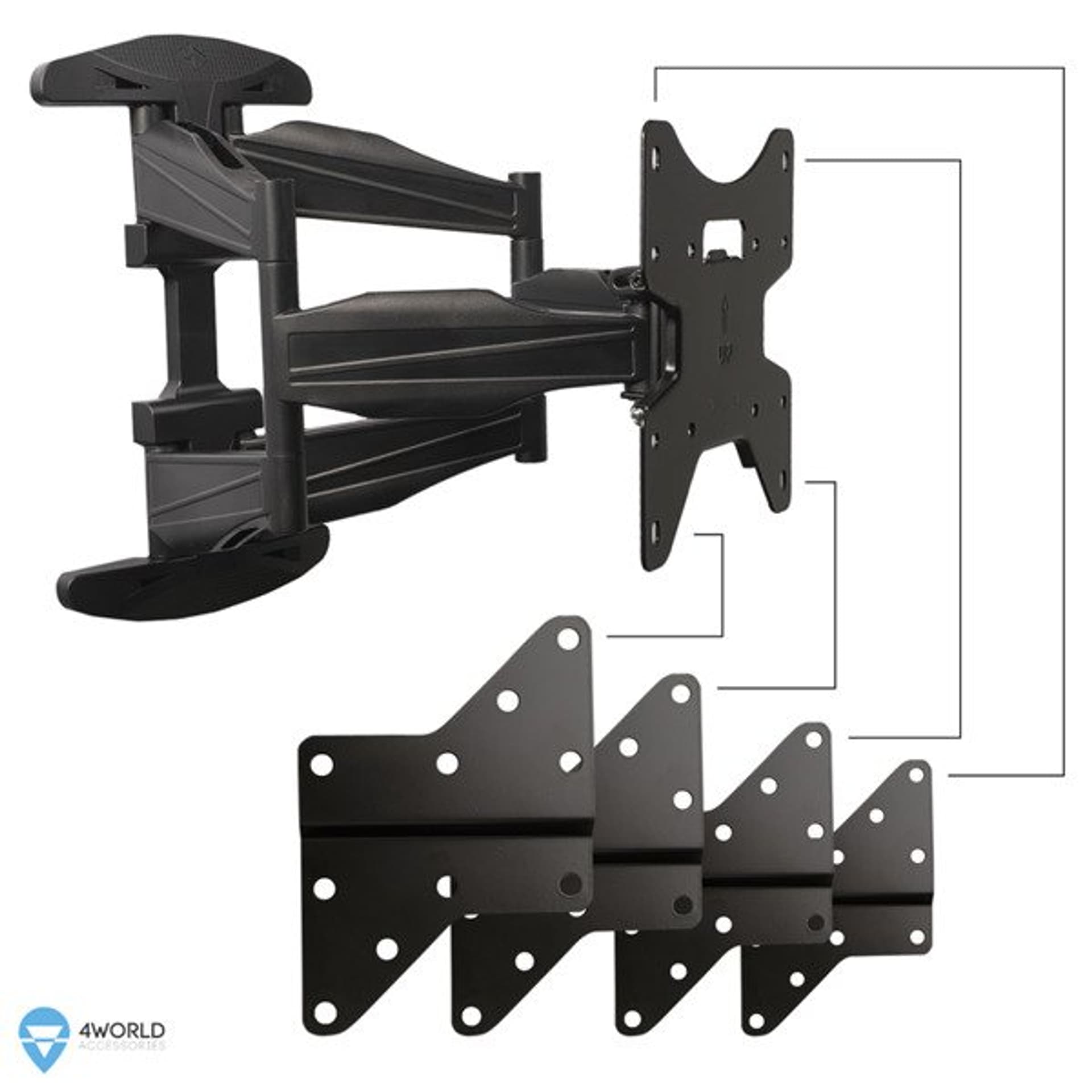 

4World Uchwyt TV ścienny 32-75'' VESA 400x400 udźwig 50kg - czarny