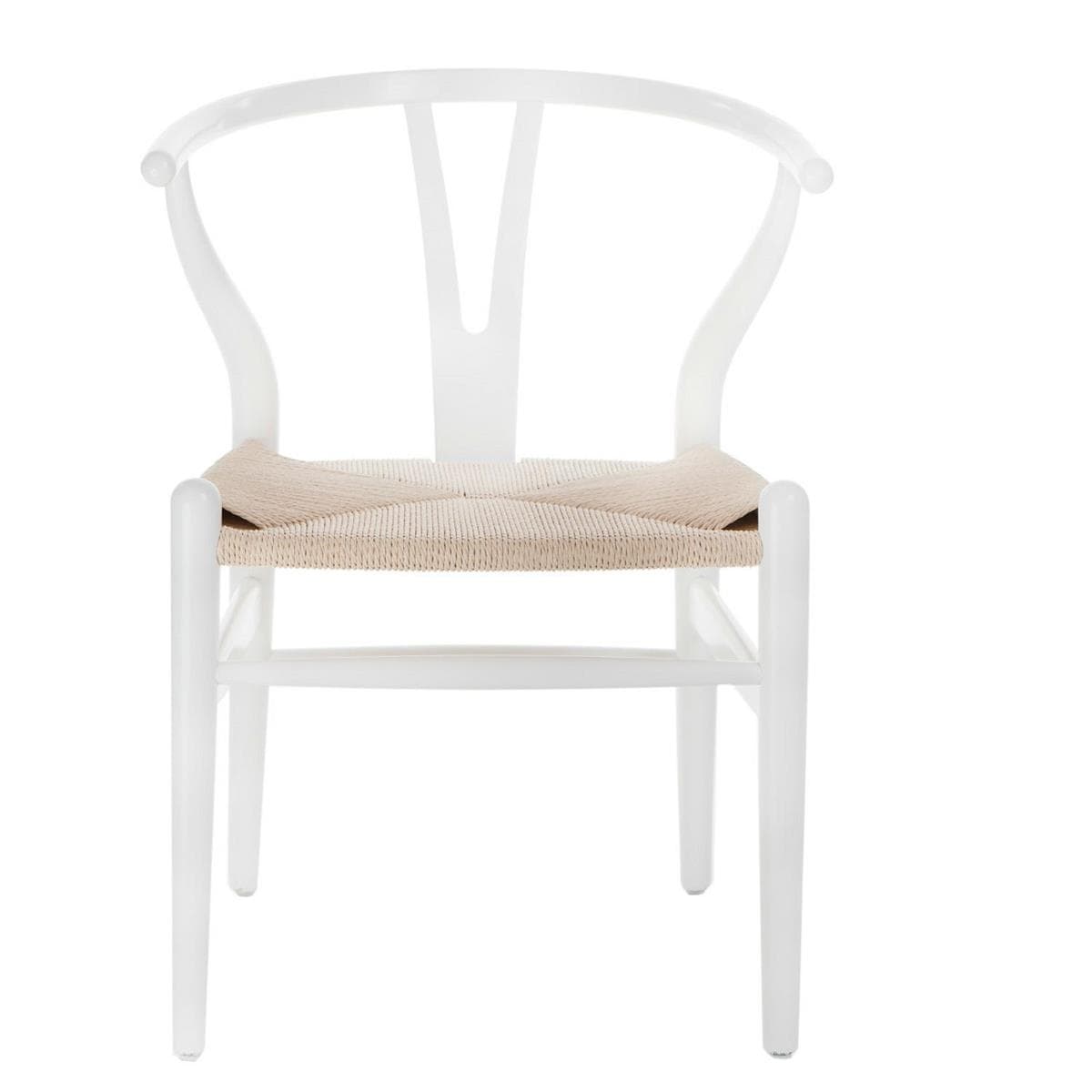 

Krzesło Wicker Naturalne białe inspirowa ny Wishbone (Kolor Biały)