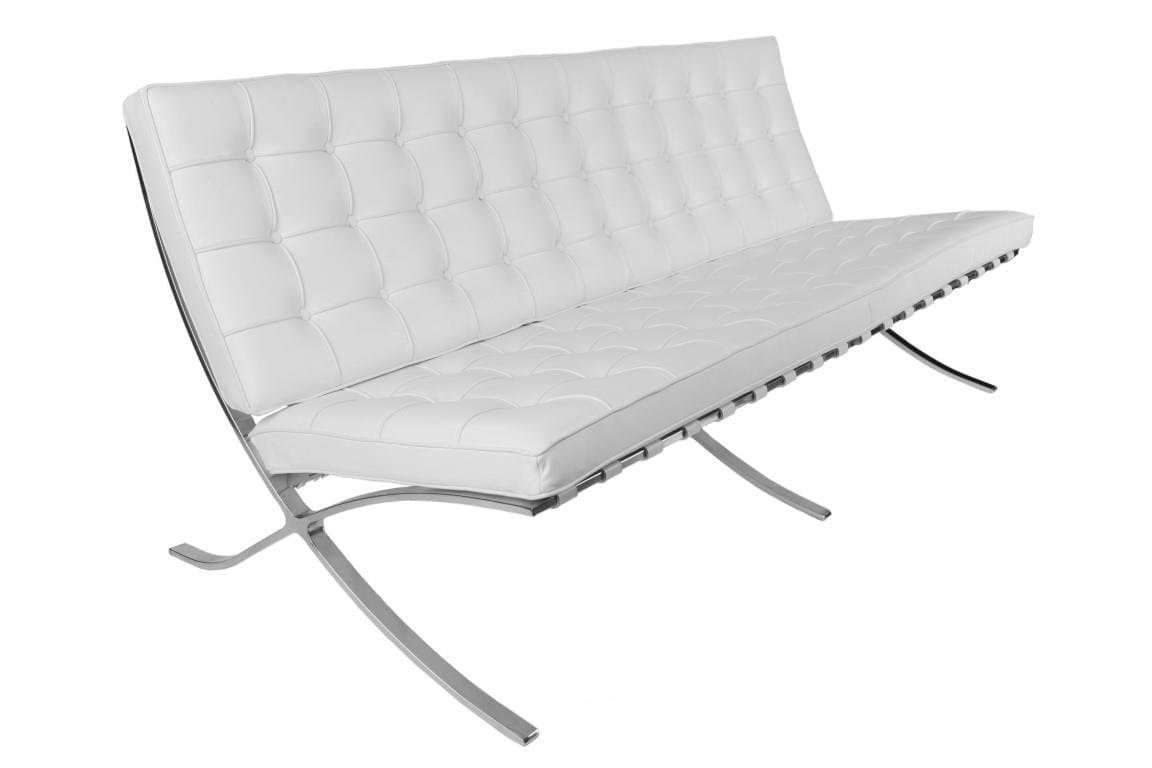 

Sofa BA3 3 osobowa, biała skóra naturalna (Kolor Biały)