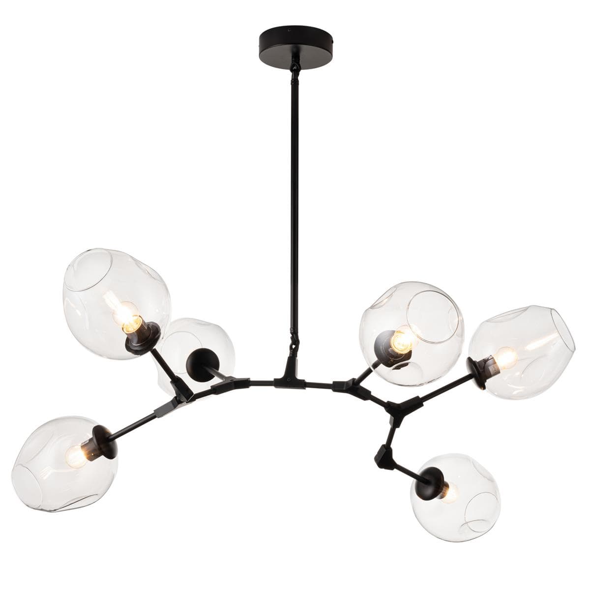 

Lampa wisząca MODERN ORCHID-6 bursztynowo czarna 130 cm (Kolor czarny matowy)