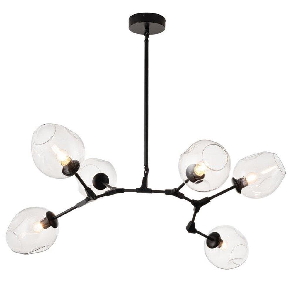 

Lampa wisząca MODERN ORCHID-6 transparentno czarna 130 cm (Kolor czarny matowy)