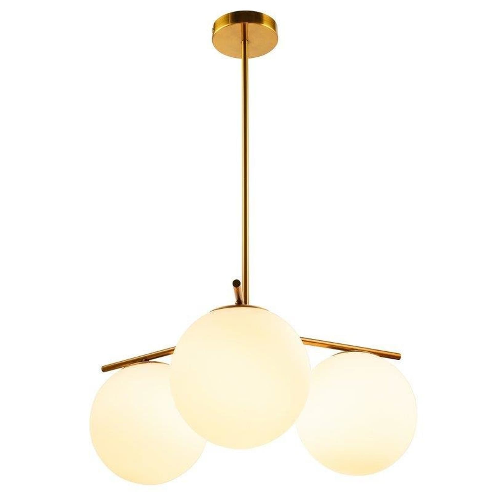 

Lampa wisząca VENUS-3 mosiądz 60 cm (Kolor biały + mosiądz)