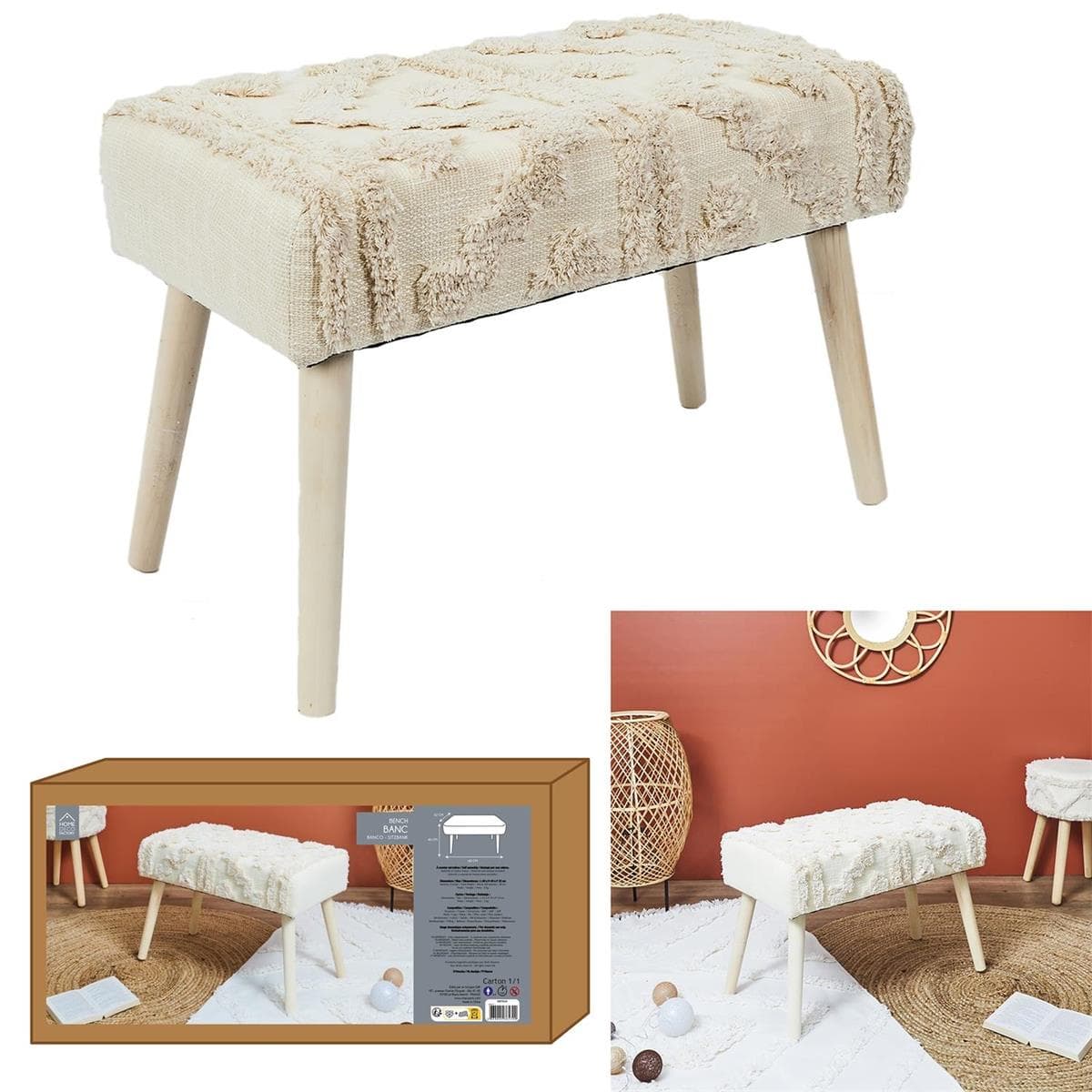 

Ławka Boho Bali naturalna