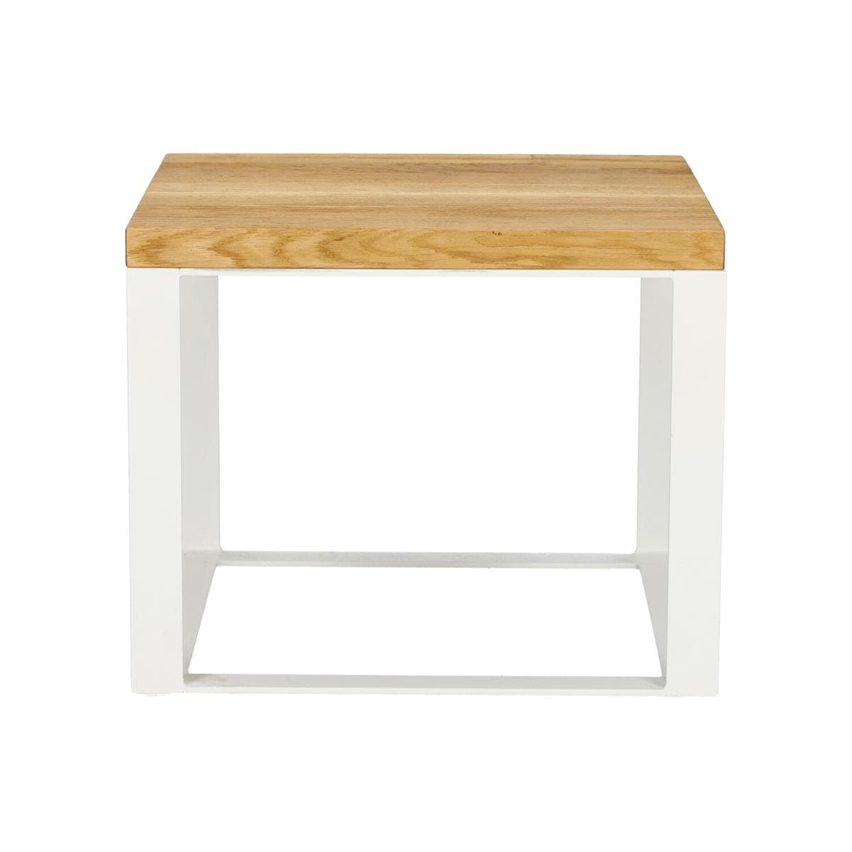 

Stolik Square 45x45 biały płasko. 40 mm blat olejowany dąb szczotkowany
