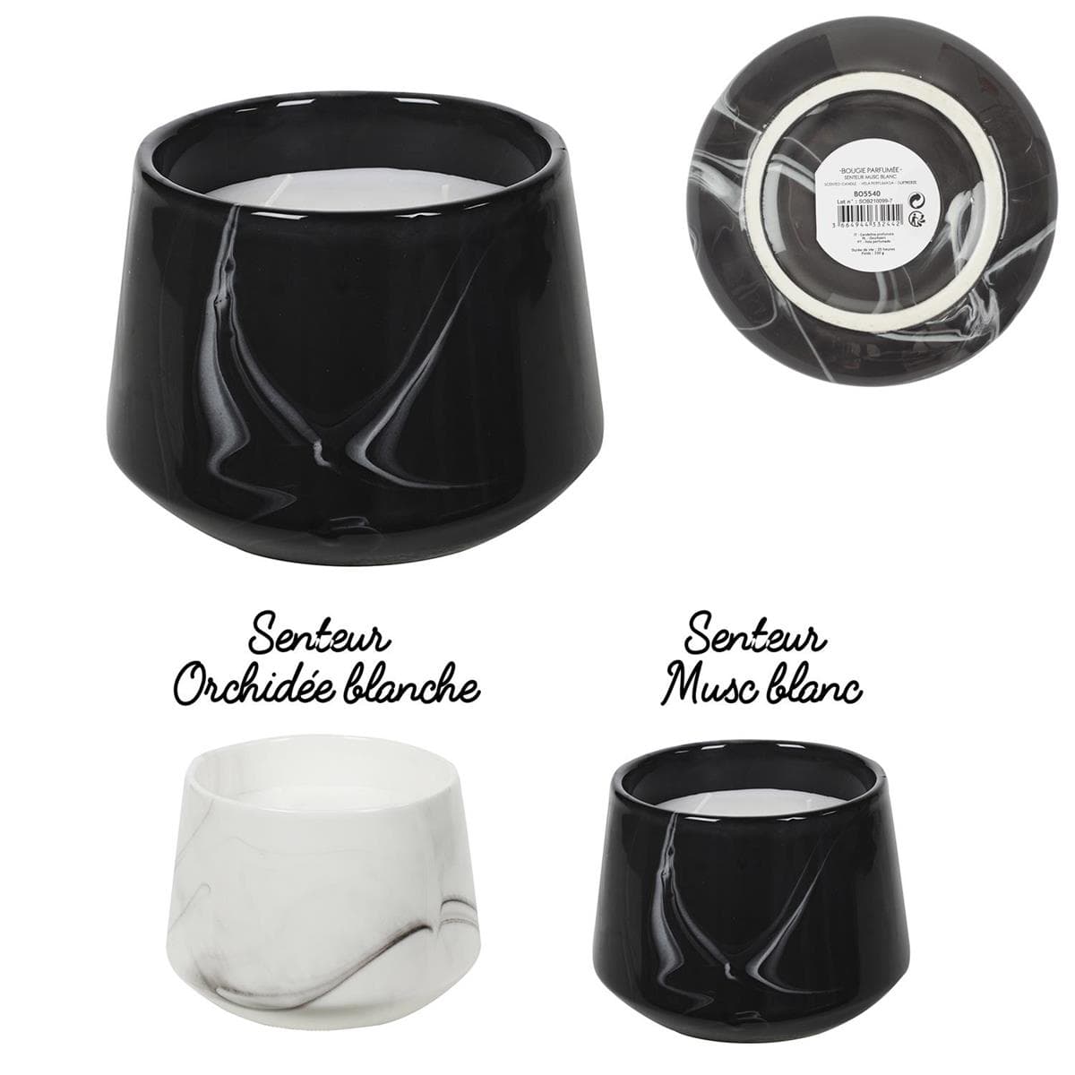 

Świeca zapachowa Marble M czarna