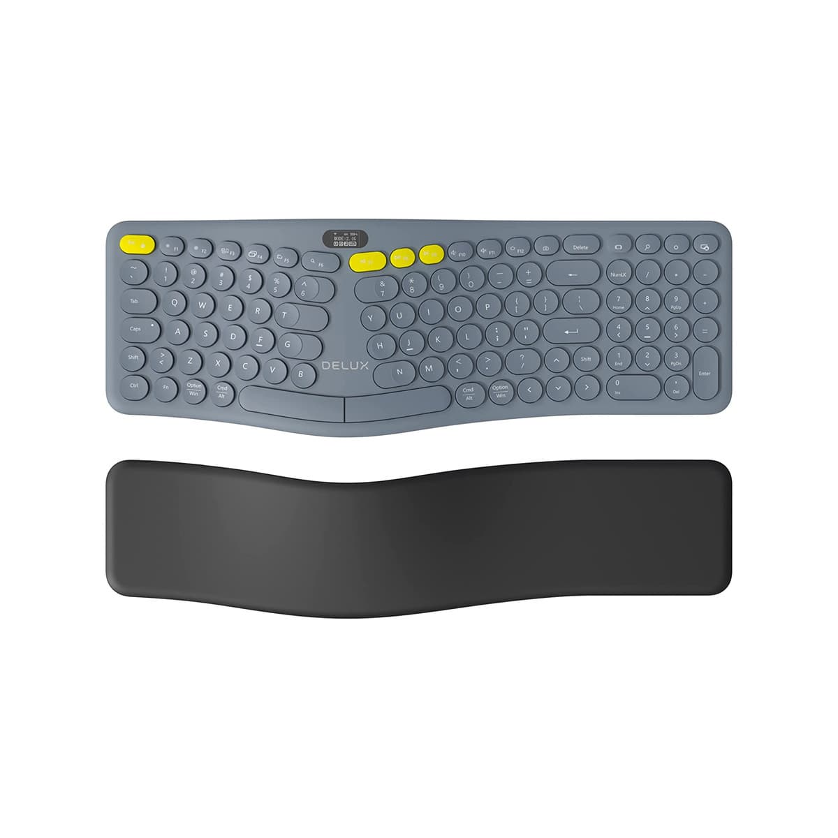 

Bezprzewodowa klawiatura ergonomiczna Delux GM903CV BT+2.4G (szara)