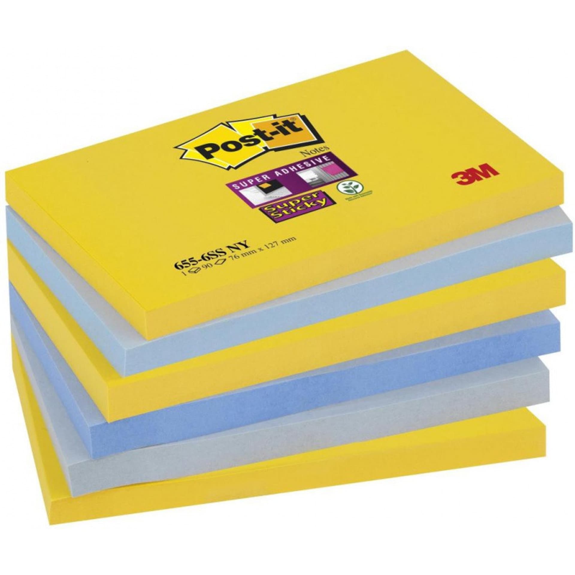

Karteczki samoprzylepne 76x127mm, Super Sticky, New York 655-6SS NY 70007042453 POST-IT 3M
