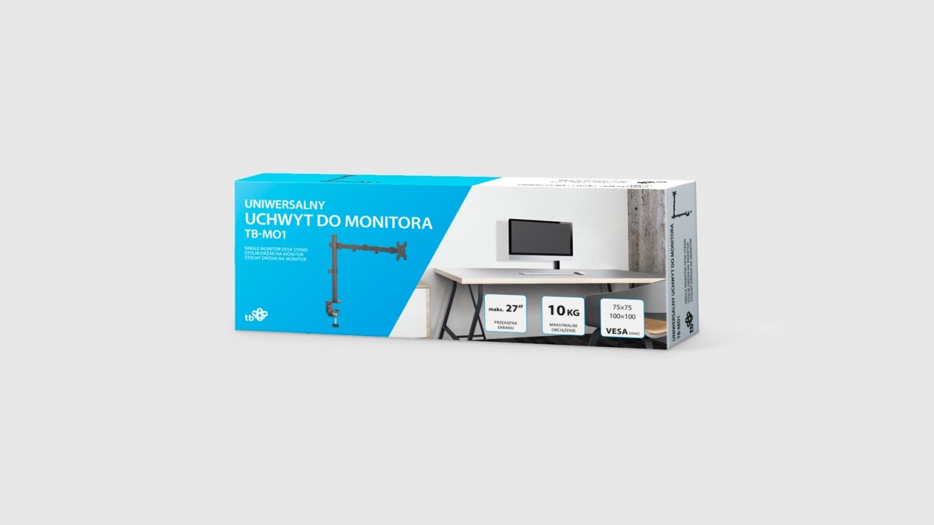 

Uchwyt do monitora jednoramienny TB-MO1 10-27 10 kg VESA 100