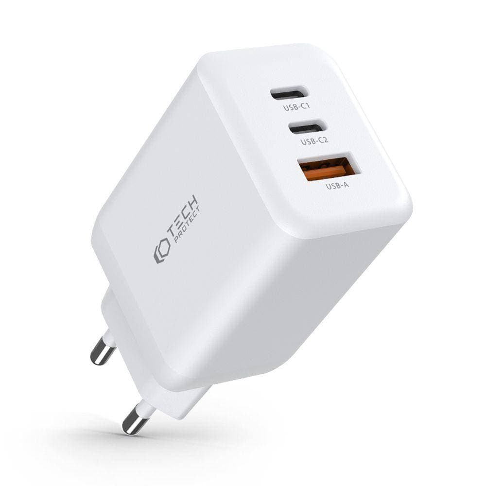 

Ładowarka Sieciowa 65W 2x USB-C PD + USB QC3.0 Tech-Protect C65W biała