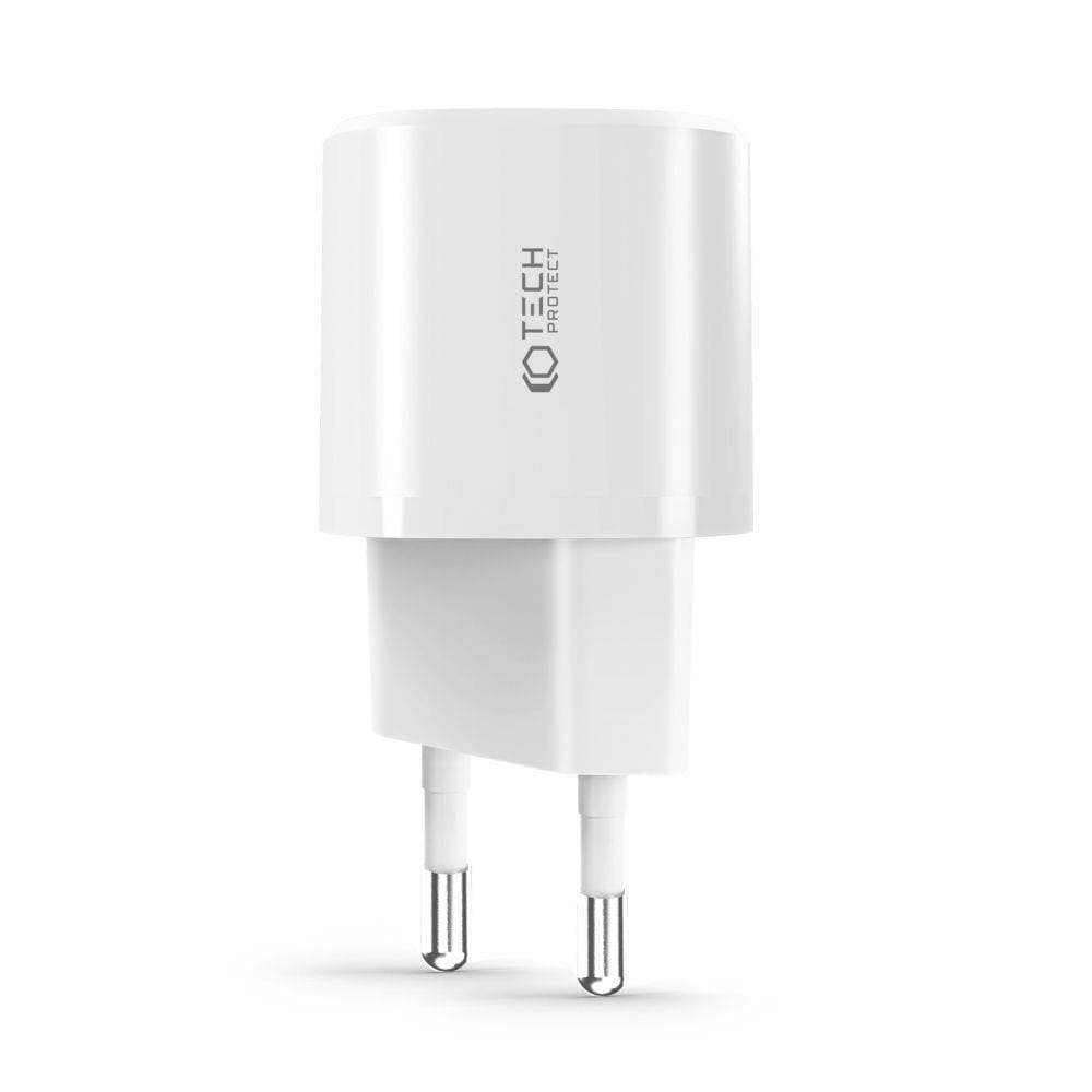 

Ładowarka Sieciowa 20W USB QC3.0 + USB-C PD Tech-Protect C20W Mini biała