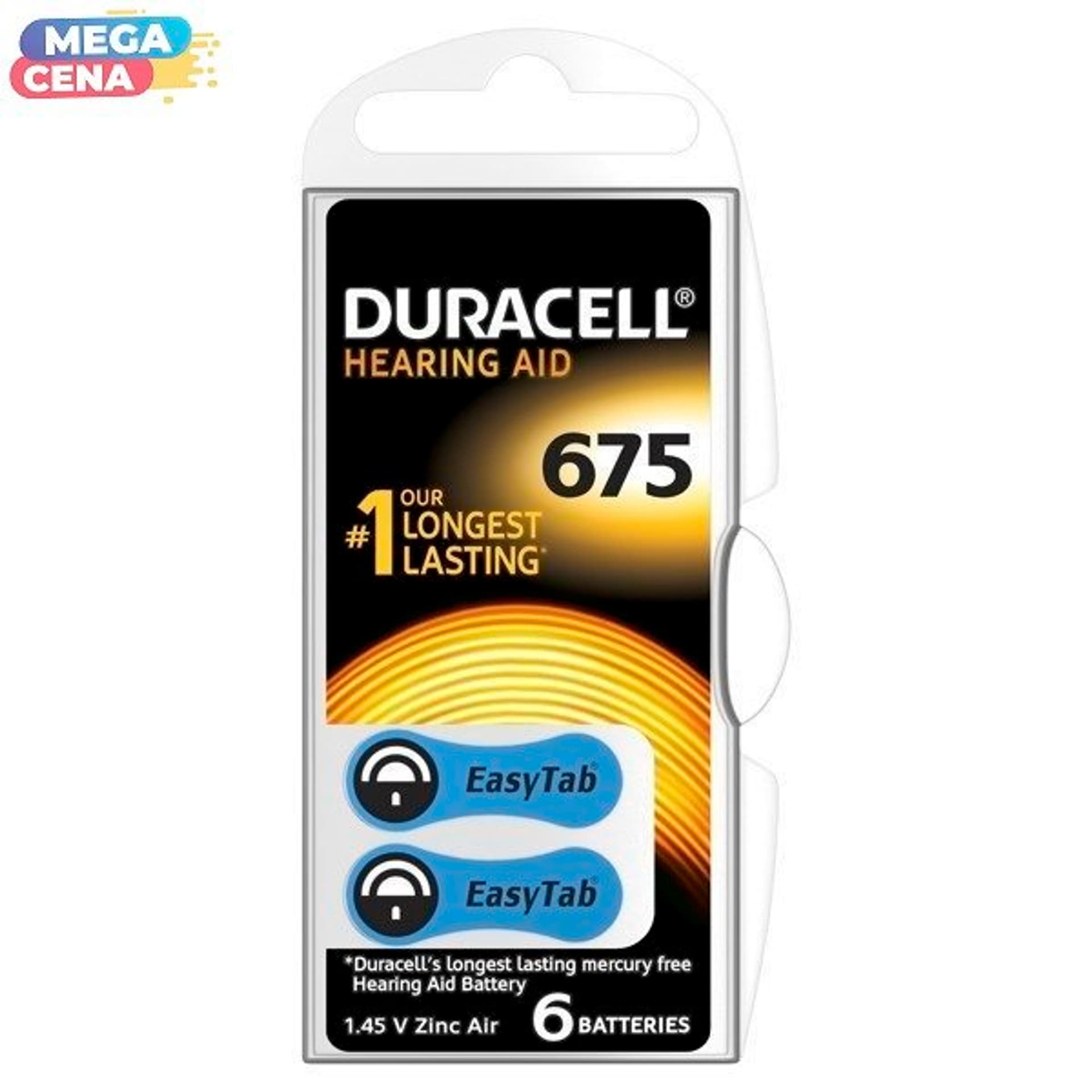 

DURACELL | Bateria słuchowa HA 675 6 szt | blister