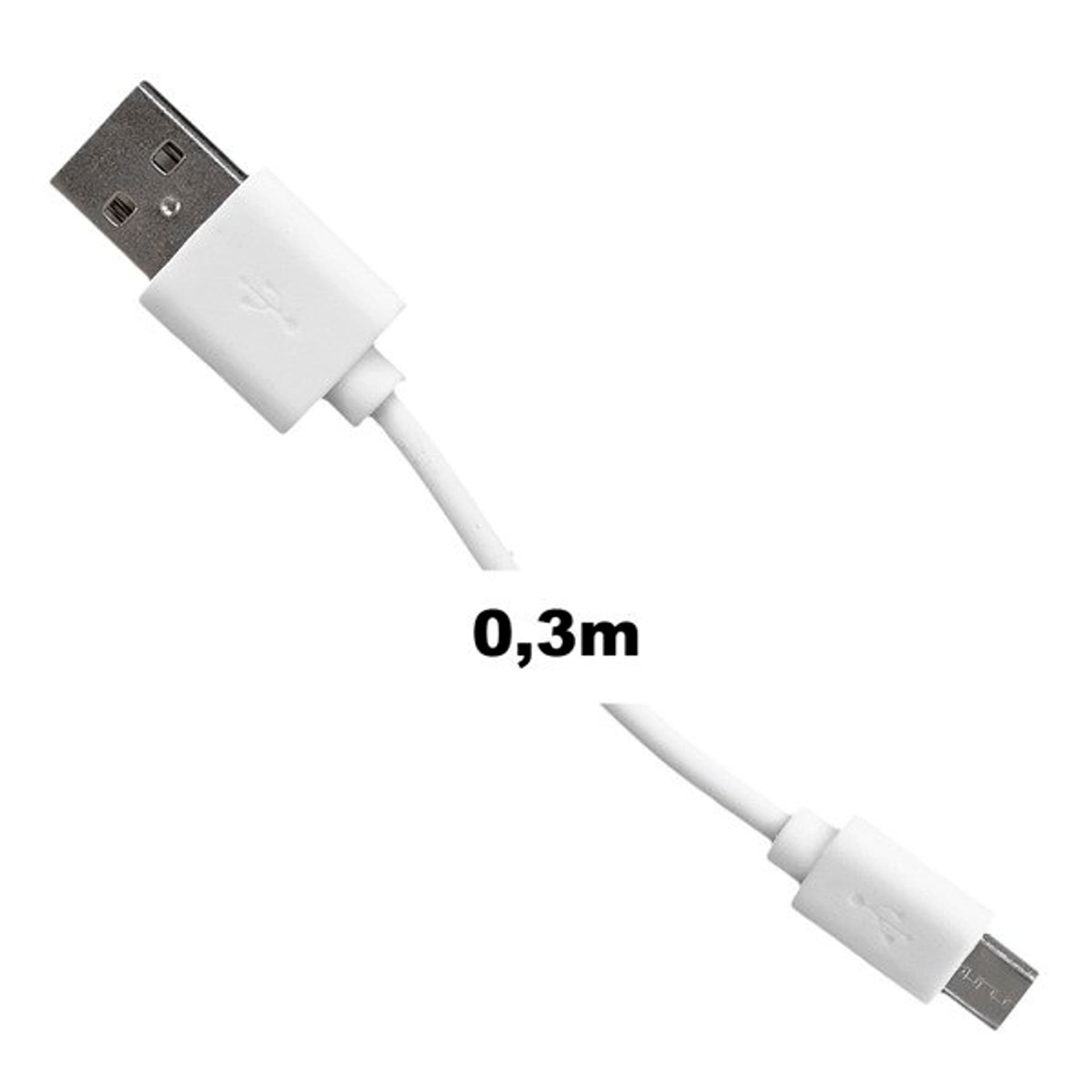 

Whitenergy Kabel do przesyłu danych, Micro USB, 30cm, biały