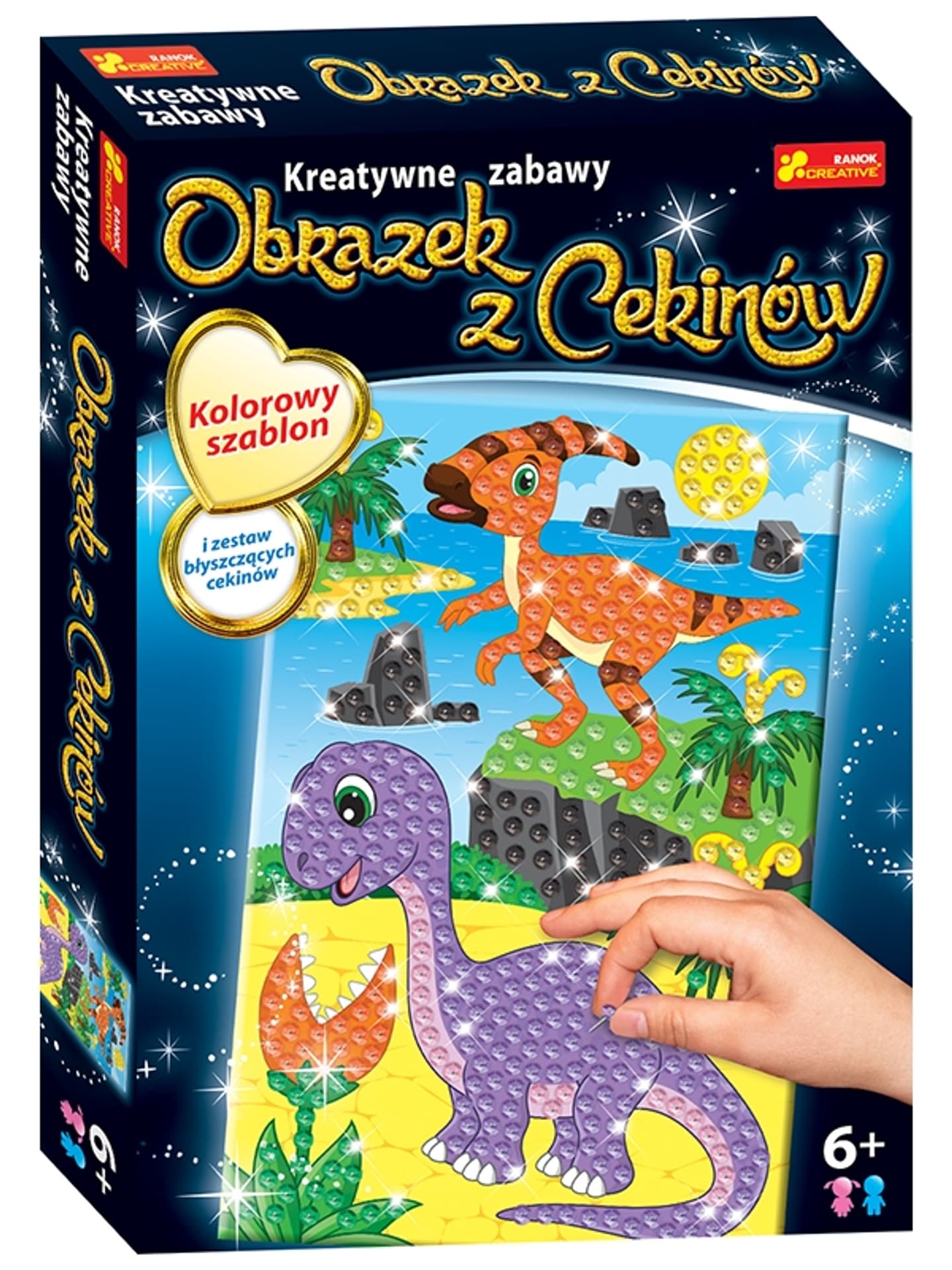 

Dinozaur Parazaurolof i Diplodocus obrazek z cekinów