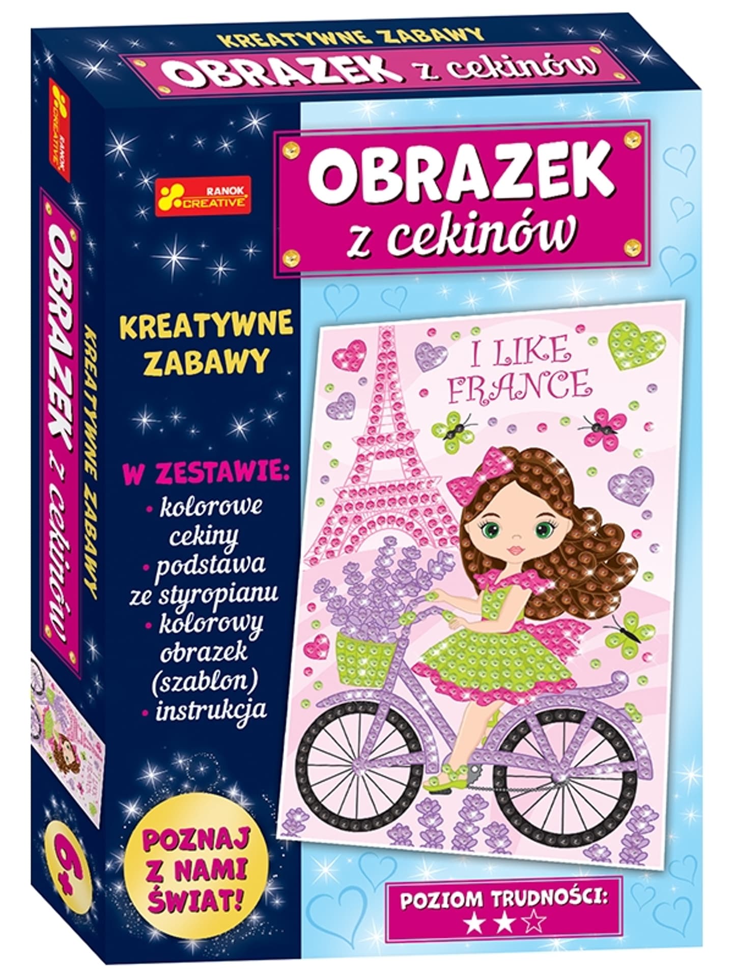 

Podróże Francja Wieża Eiffla. Obrazek z cekinów