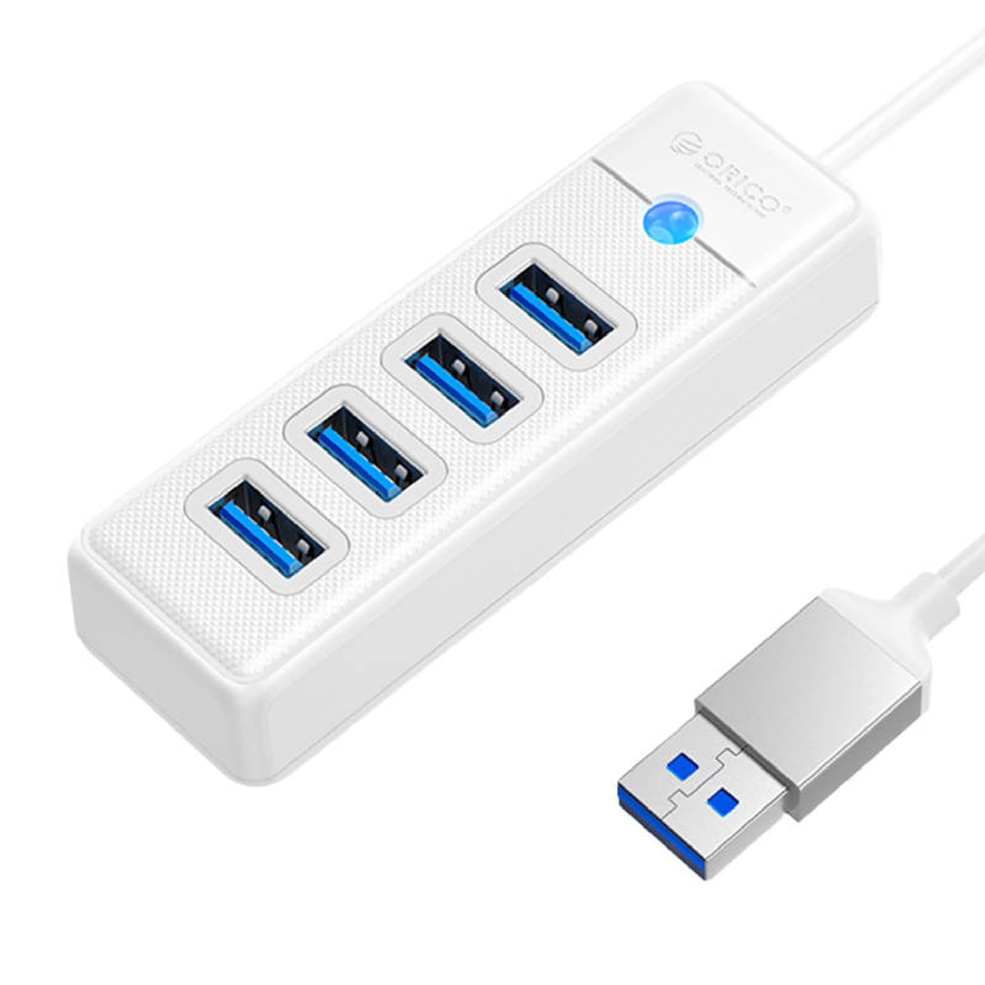 

Adapter Hub USB do 4x USB 3.0 Orico, 5 Gbps, 0.15m (biały)