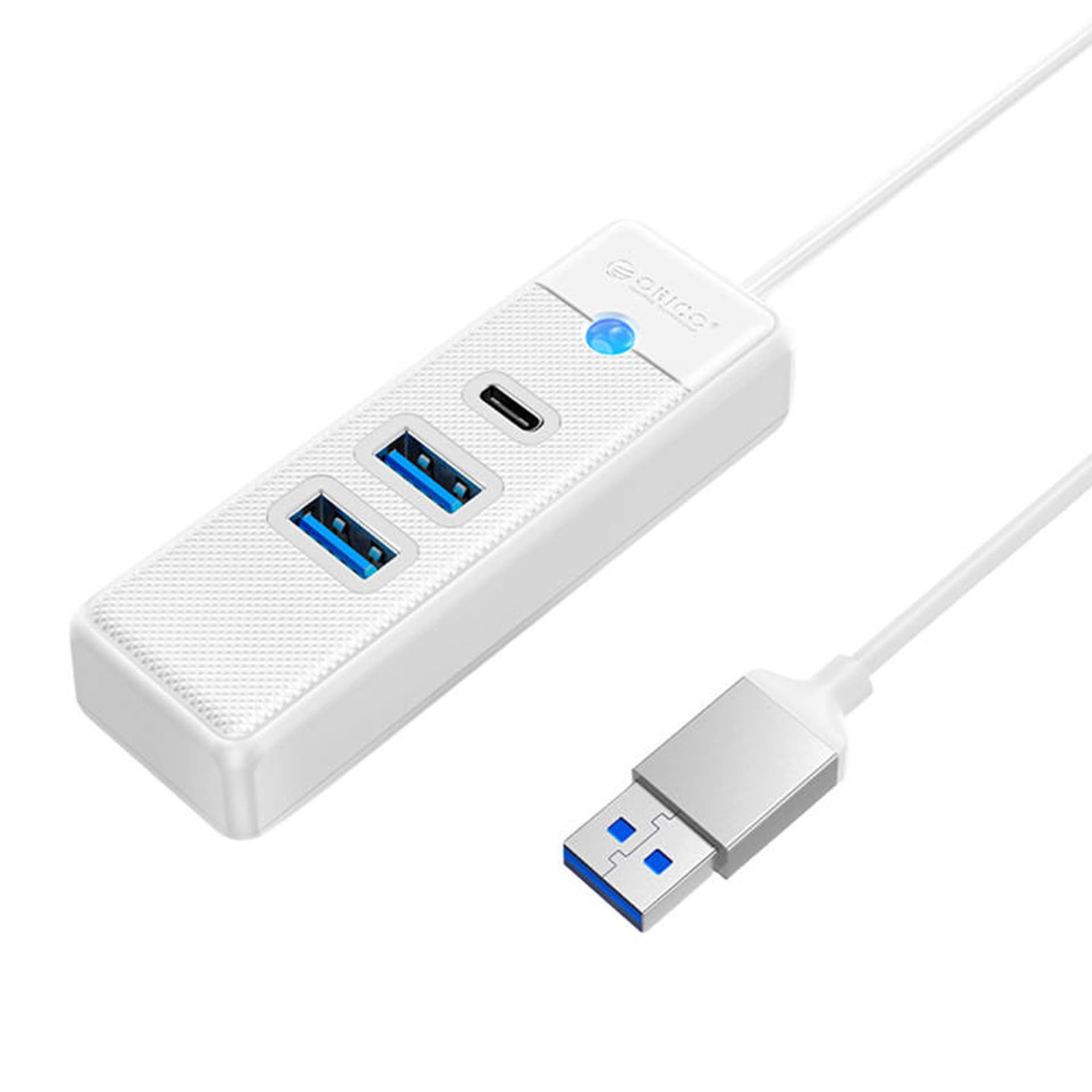 

Adapter Hub USB do 2x USB 3.0 + USB-C Orico, 5 Gbps, 0.15m (biały)