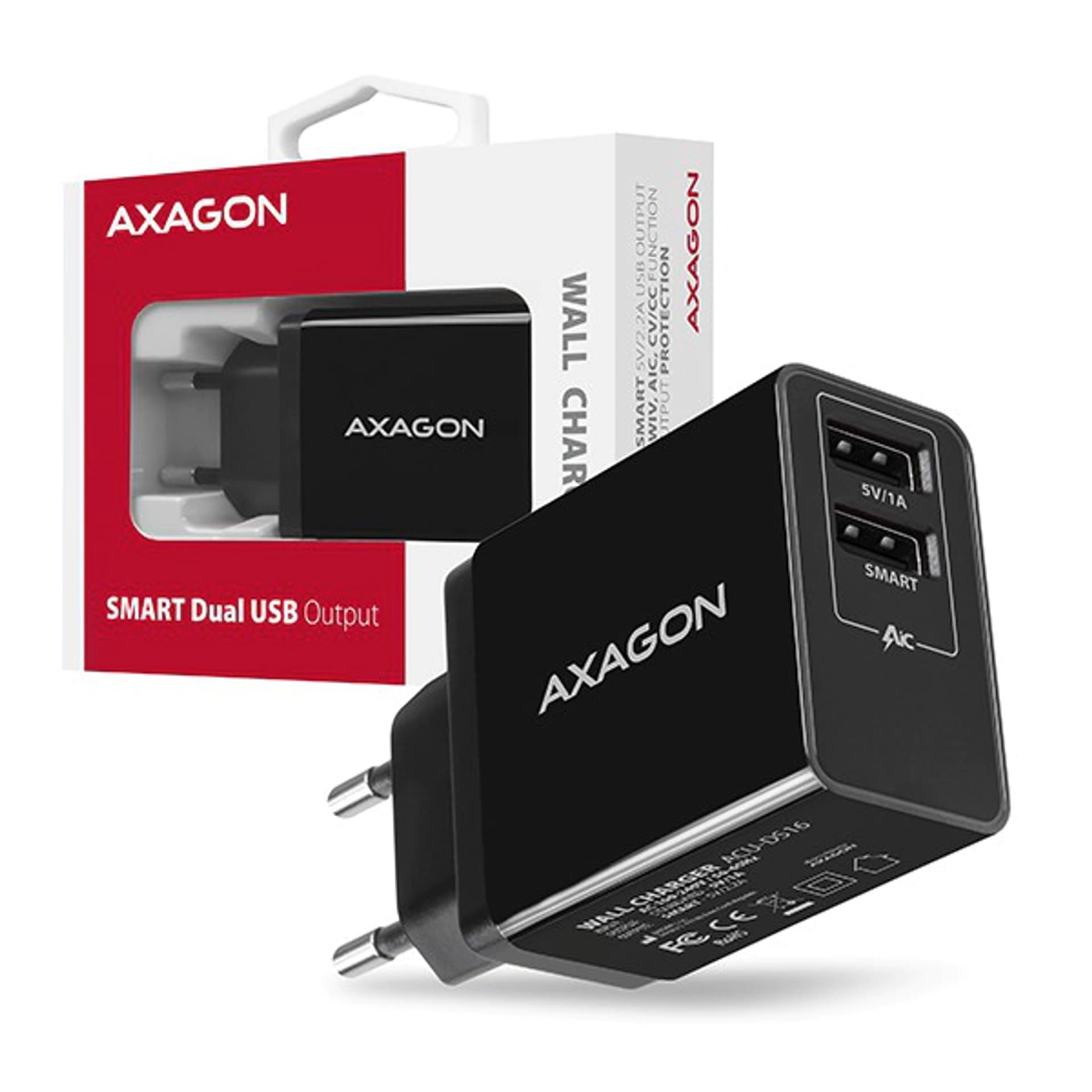 

Ładowarka sieciowa AXAGON ACU-DS16(2x USB 3.0 typ A\3200mA\5V)