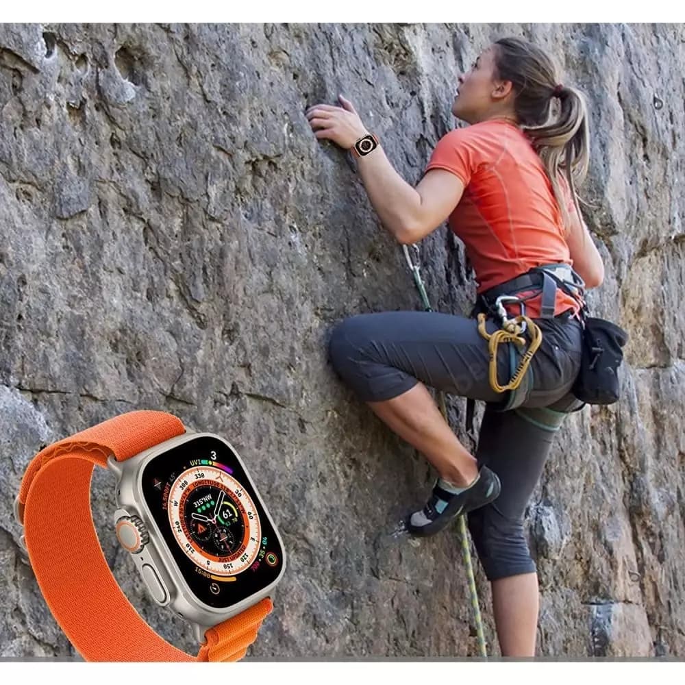 

NYLON PRO APPLE WATCH 4 / 5 / 6 / 7 / 8 / SE / ULTRA (42 / 44 / 45 / 49 MM) ORANGE / MOUSY, 42 / 44 / 45 / 49 mm) orange / mous