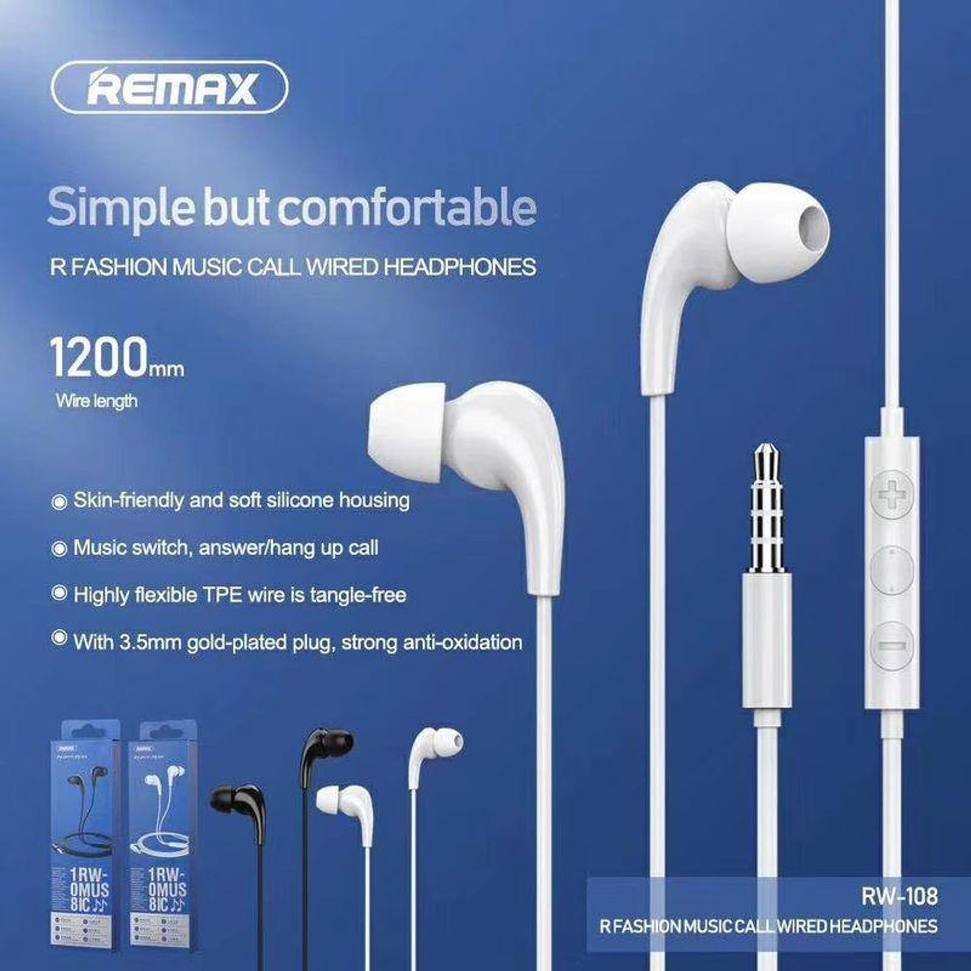 

SŁUCHAWKI REMAX RW-108 czarne