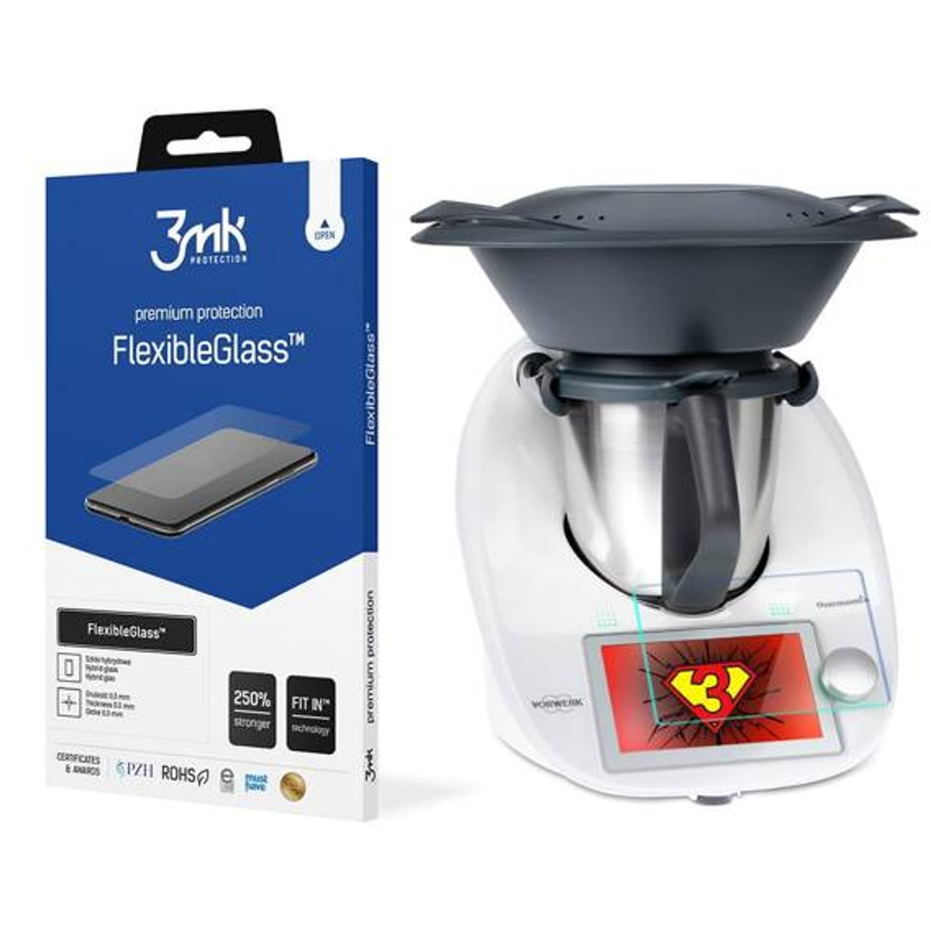 

Szkło Hybrydowe THERMOMIX TM6 3mk Flexbile Glass Lite Cienkie (,16mm