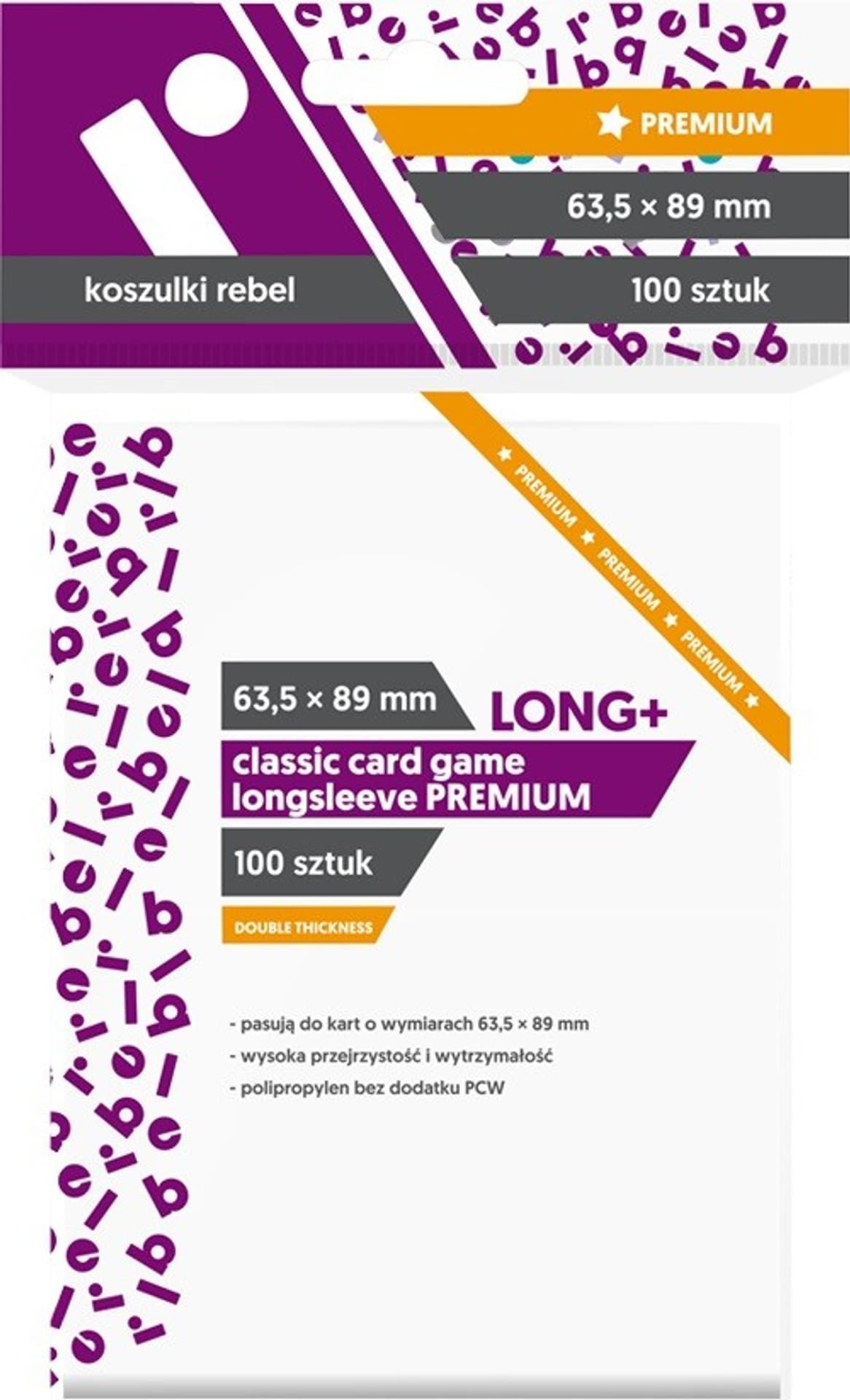 

Koszulki Rebel (63,5x89mm) Classic Card Game PREMIUM LONG, 63.5x89mm) classic card game premium lon