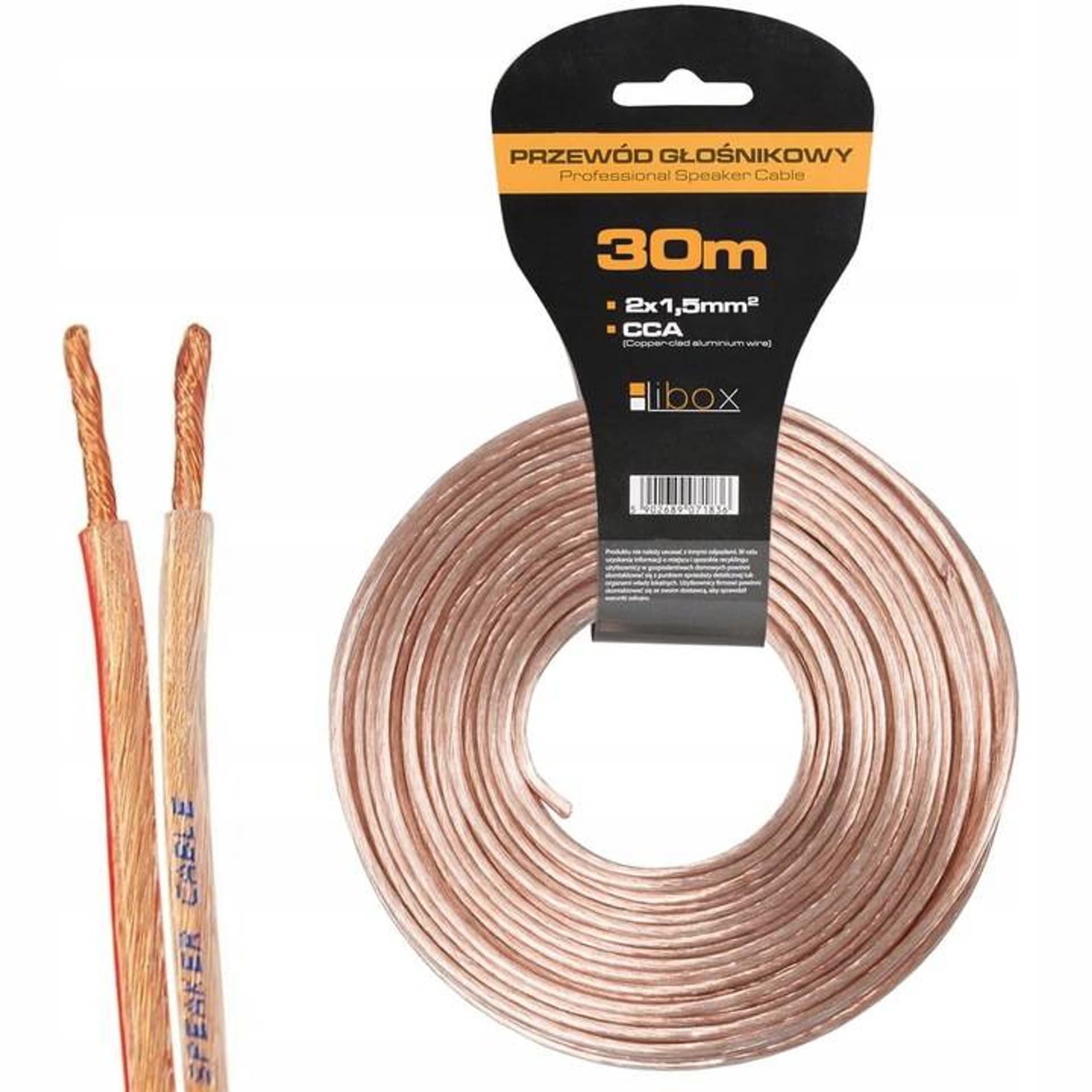 

LIBOX KABEL GŁOŚNIKOWY LB0008-30 2X1,5MM (30M) CCA, 30m) cc