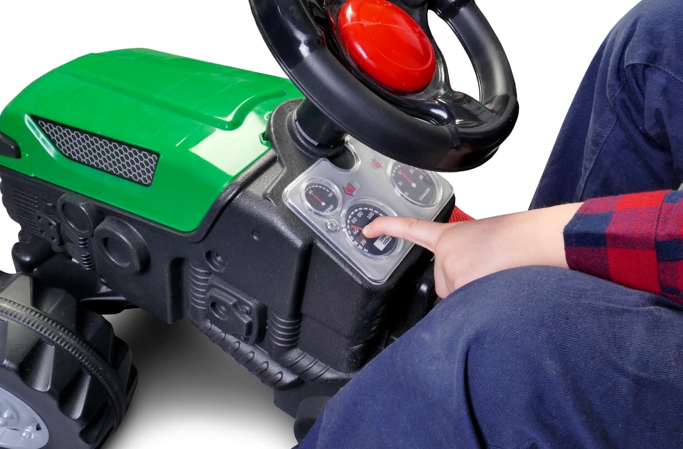 

OGROMNY SOLIDNY TRAKTOR Z PRZYCZEPĄ NA PEDAŁY PAKA