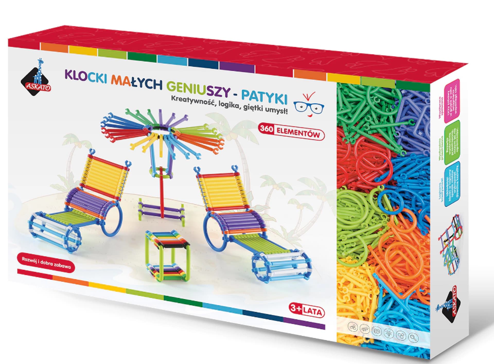 

KLOCKI MAŁYCH GENIUSZY KONSTRUKCYJNE PATYKI 360 EL