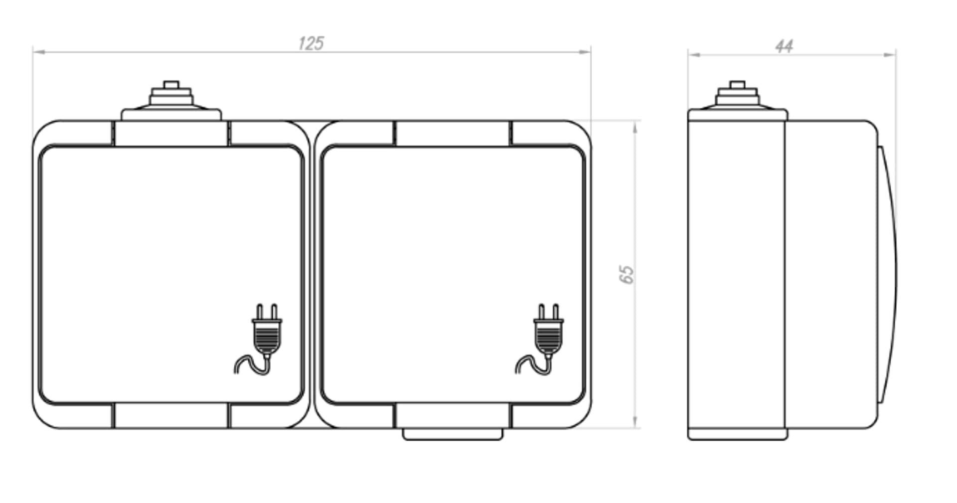 

MODUŁ GNIAZDO ELEKTRYCZNE + ŁĄCZNIK NATYNKOWY IP44