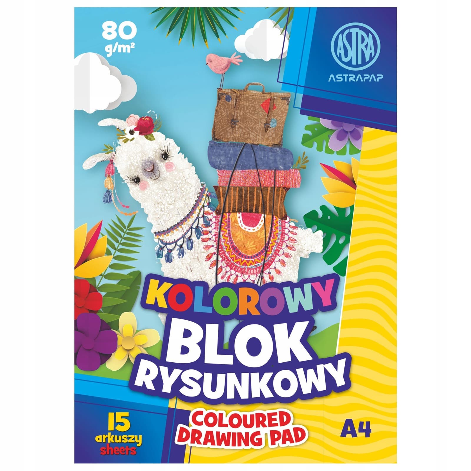 

BLOK RYSUNKOWY SZKOLNY KOLOROWE KARTKI A4 80 g/m2